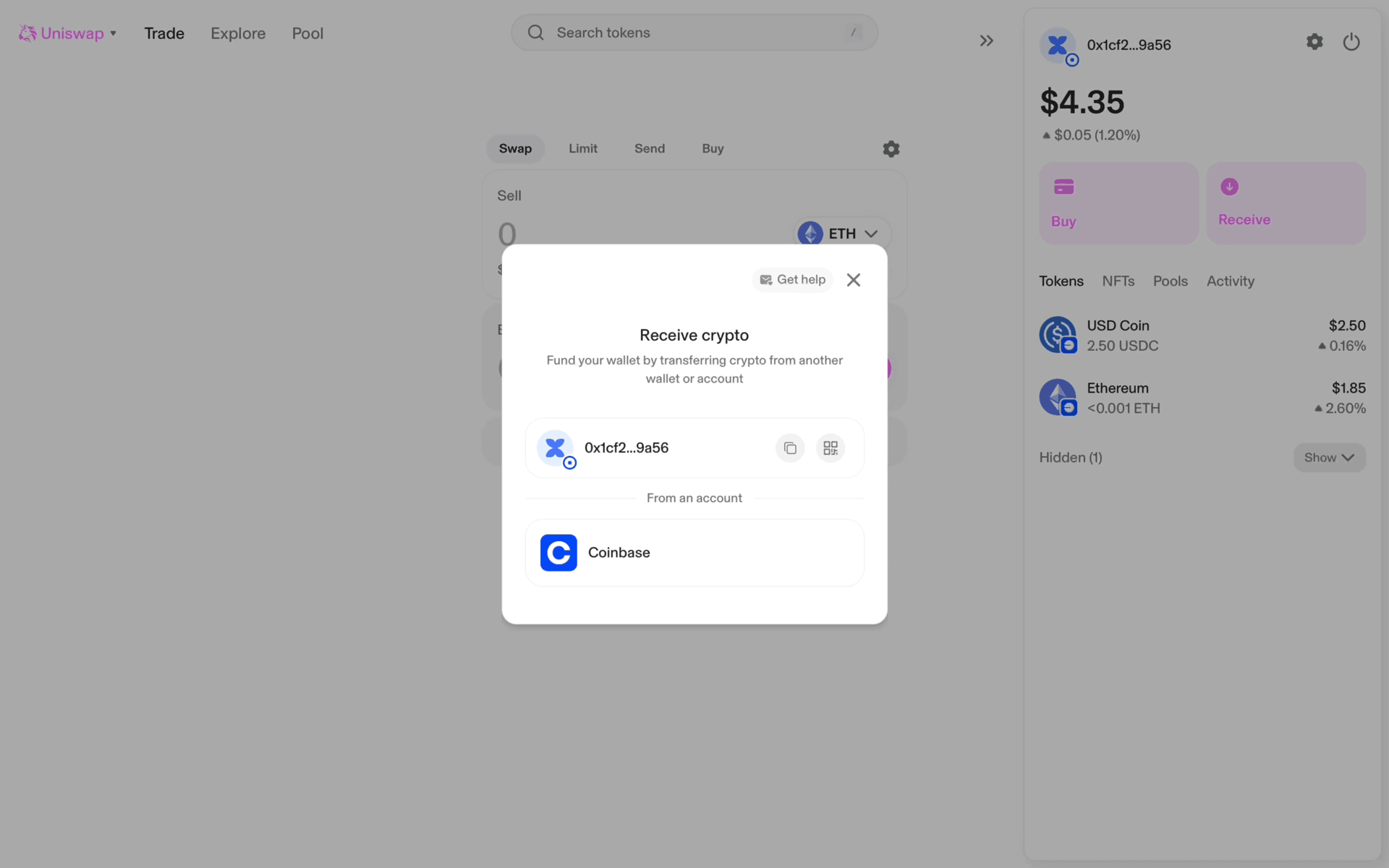 Uniswap Web Finance interface screenshot 8