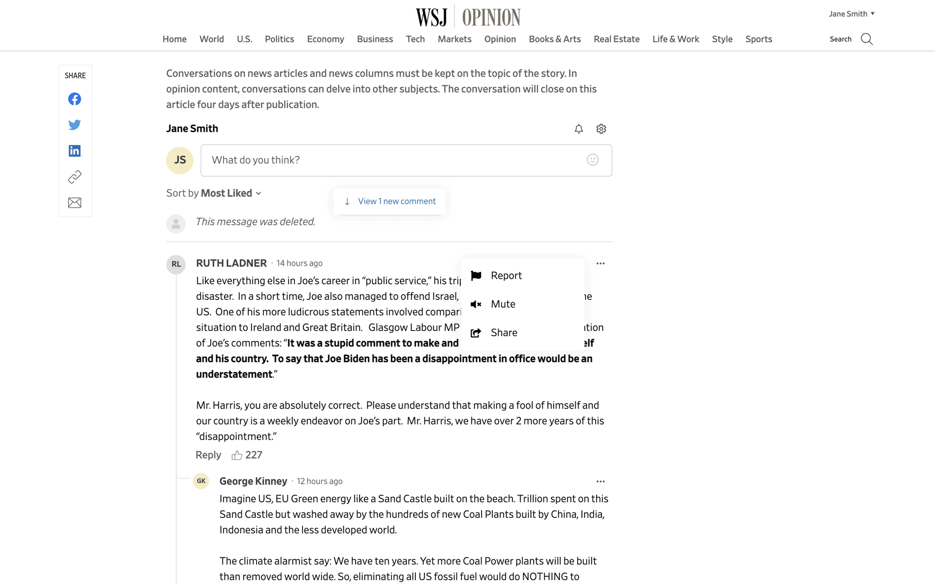 WSJ Web News interface screenshot 13