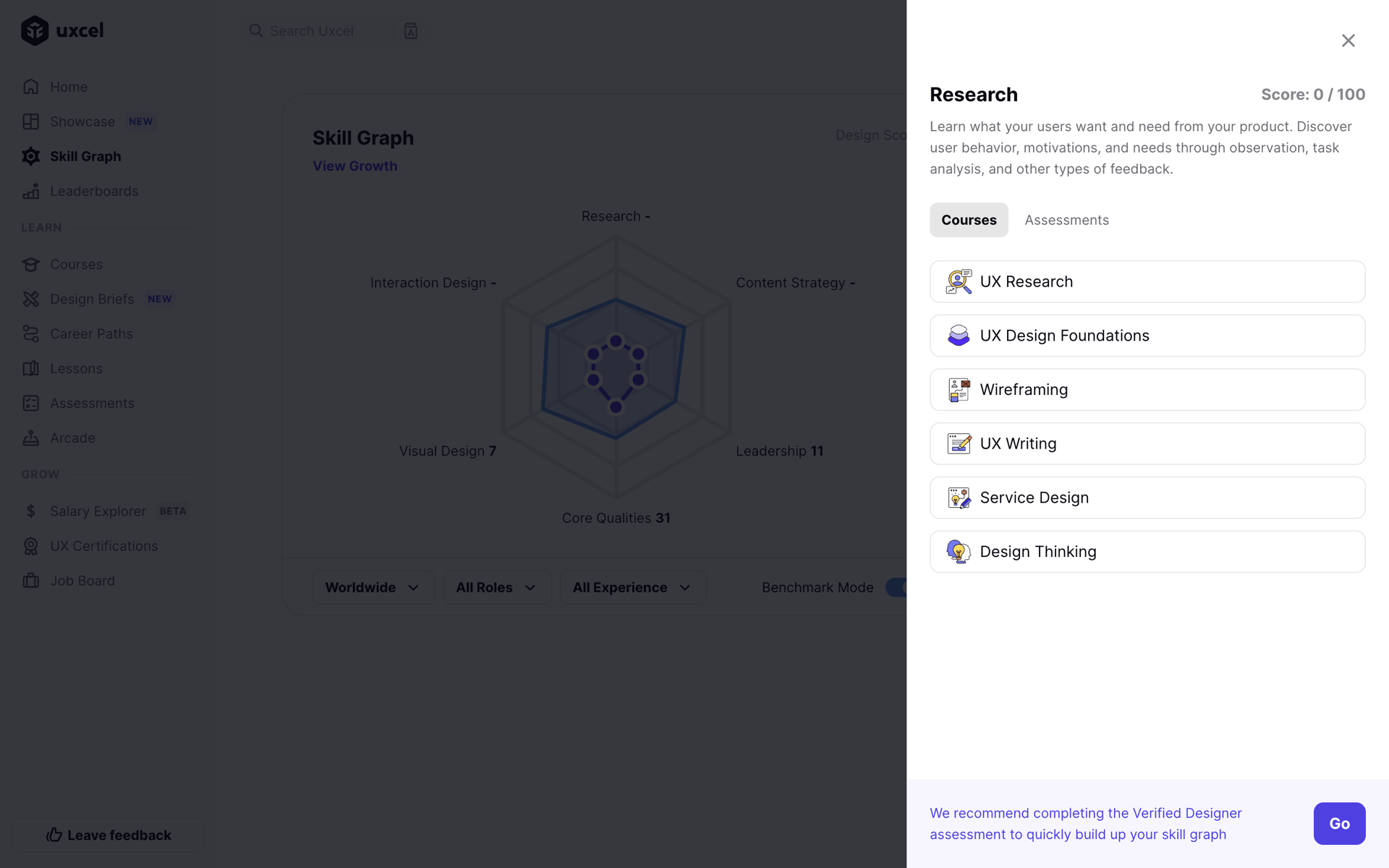Uxcel Web Education interface screenshot 13