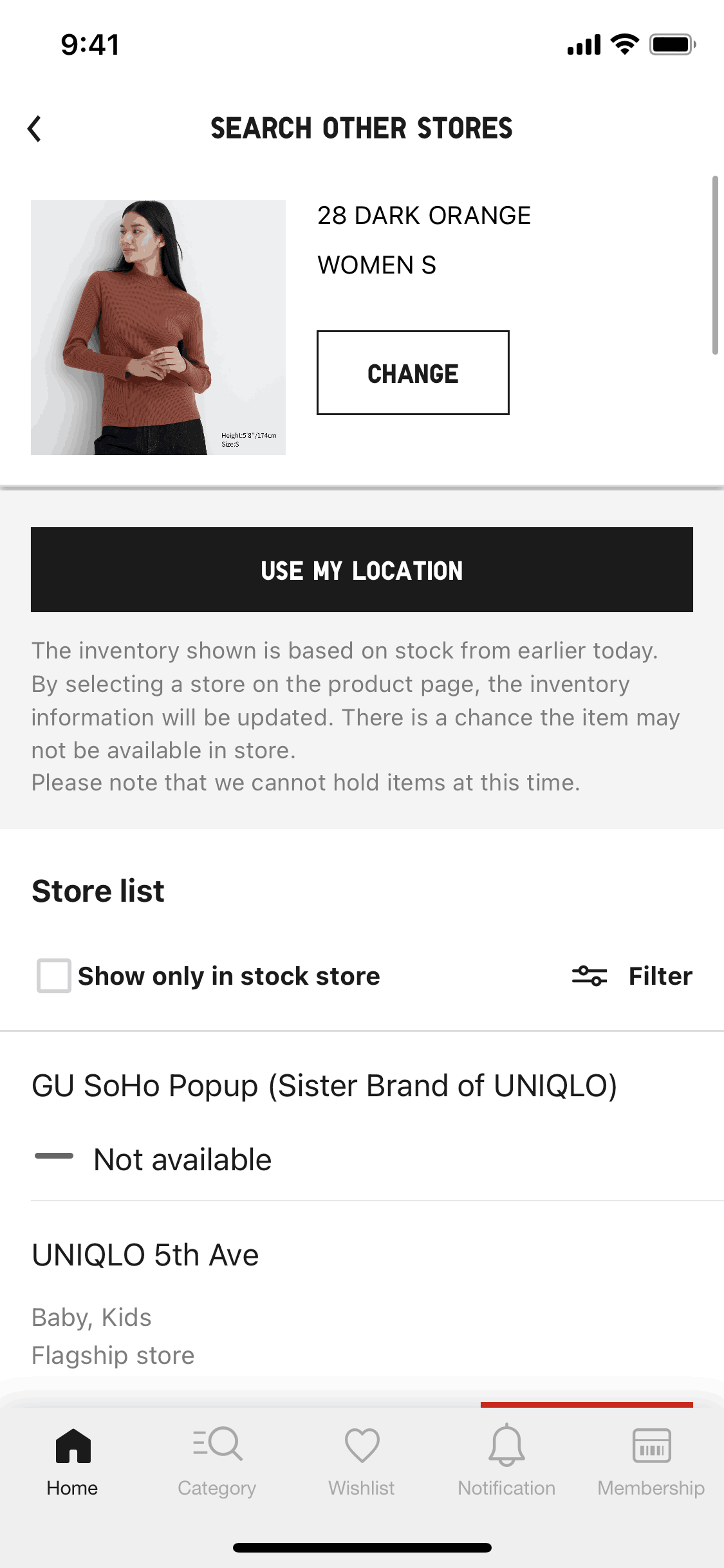 UNIQLO iOS Shopping interface screenshot 4