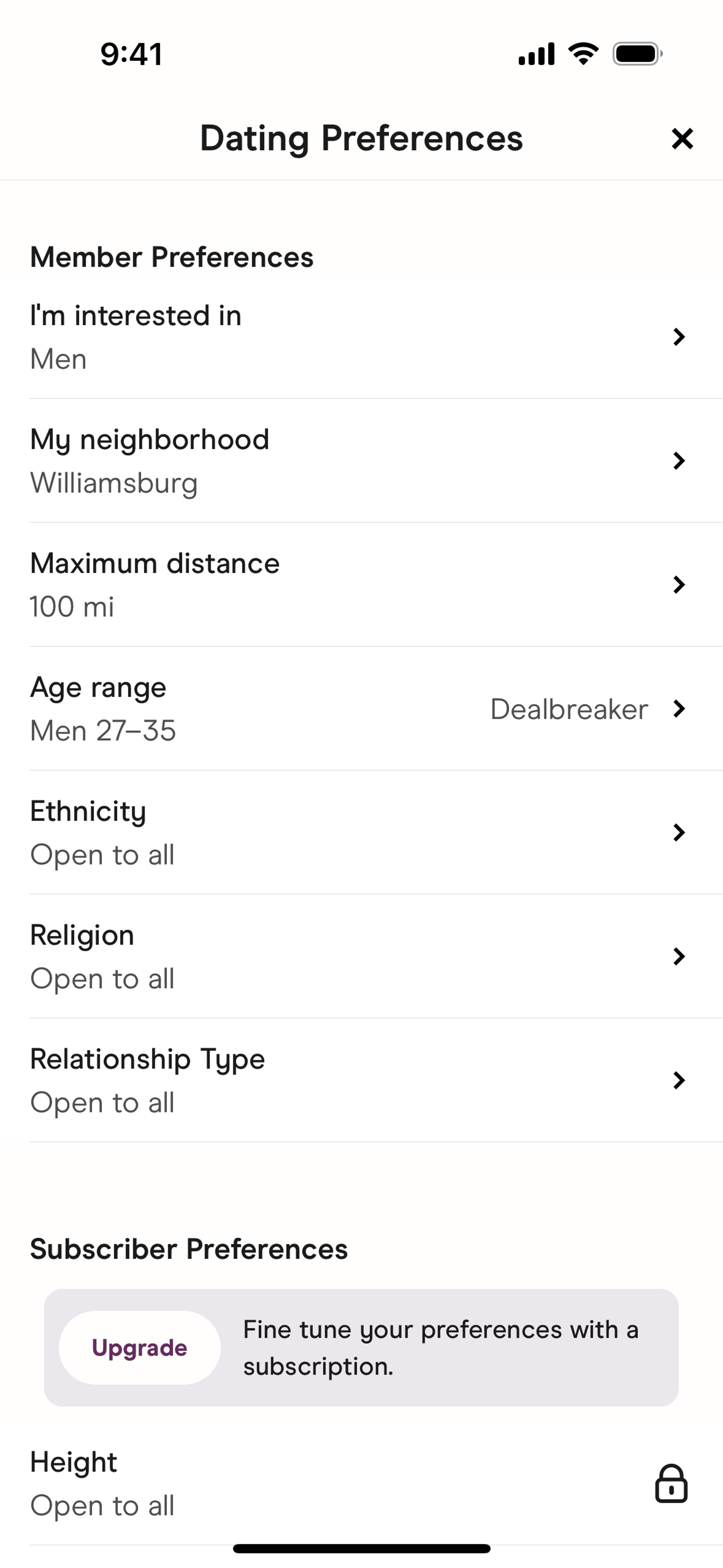 Hinge iOS Lifestyle interface screenshot 7