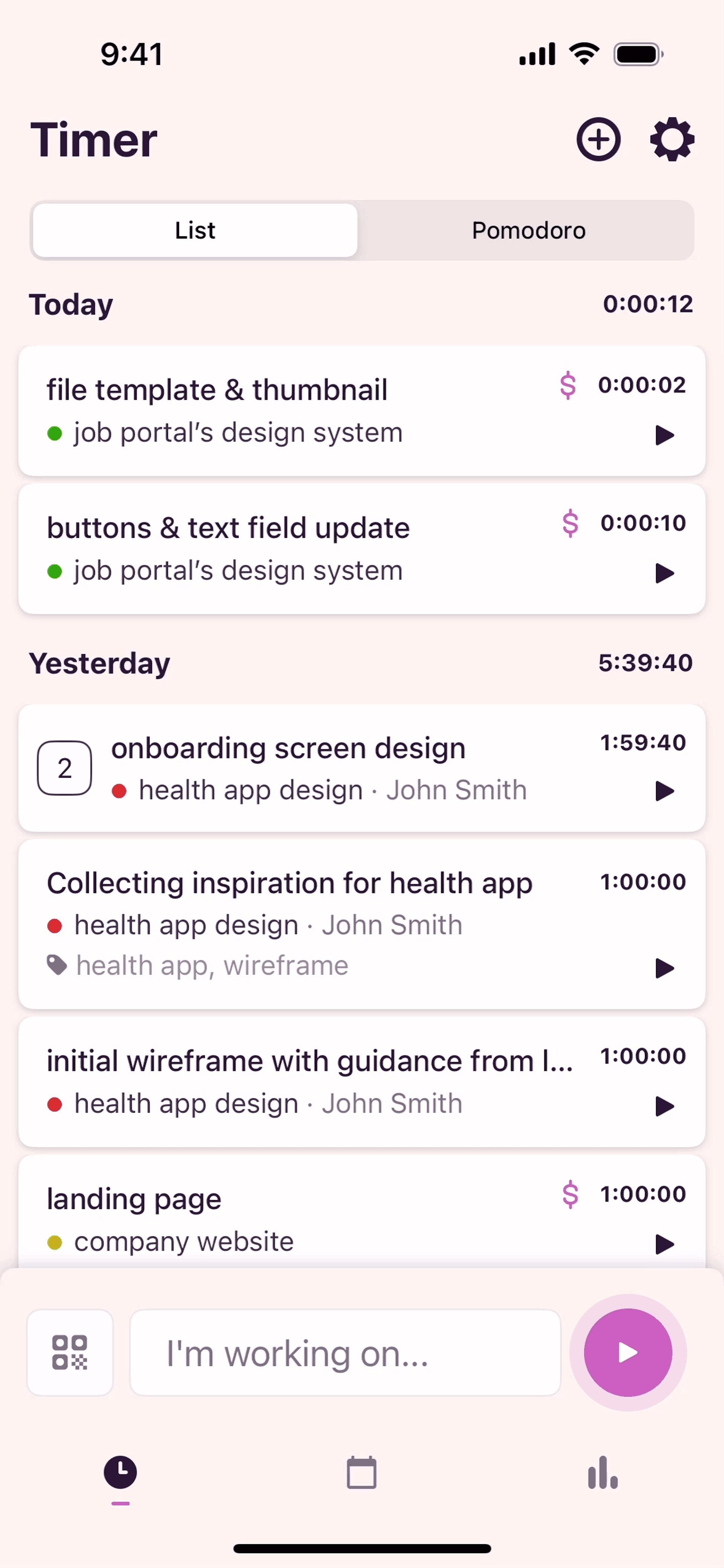 Toggl Track iOS Business interface screenshot 5
