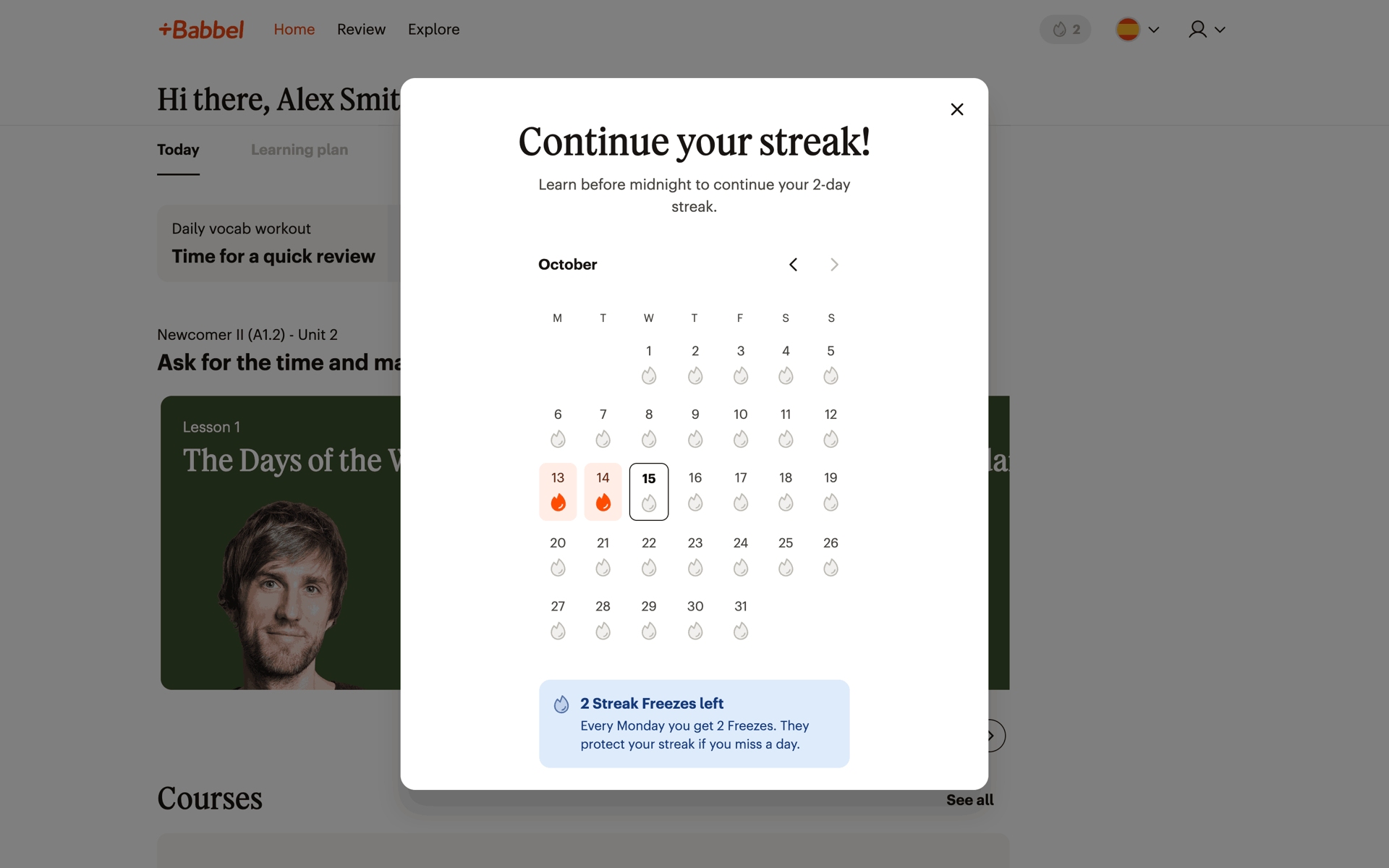 Babbel Web Education interface screenshot 18