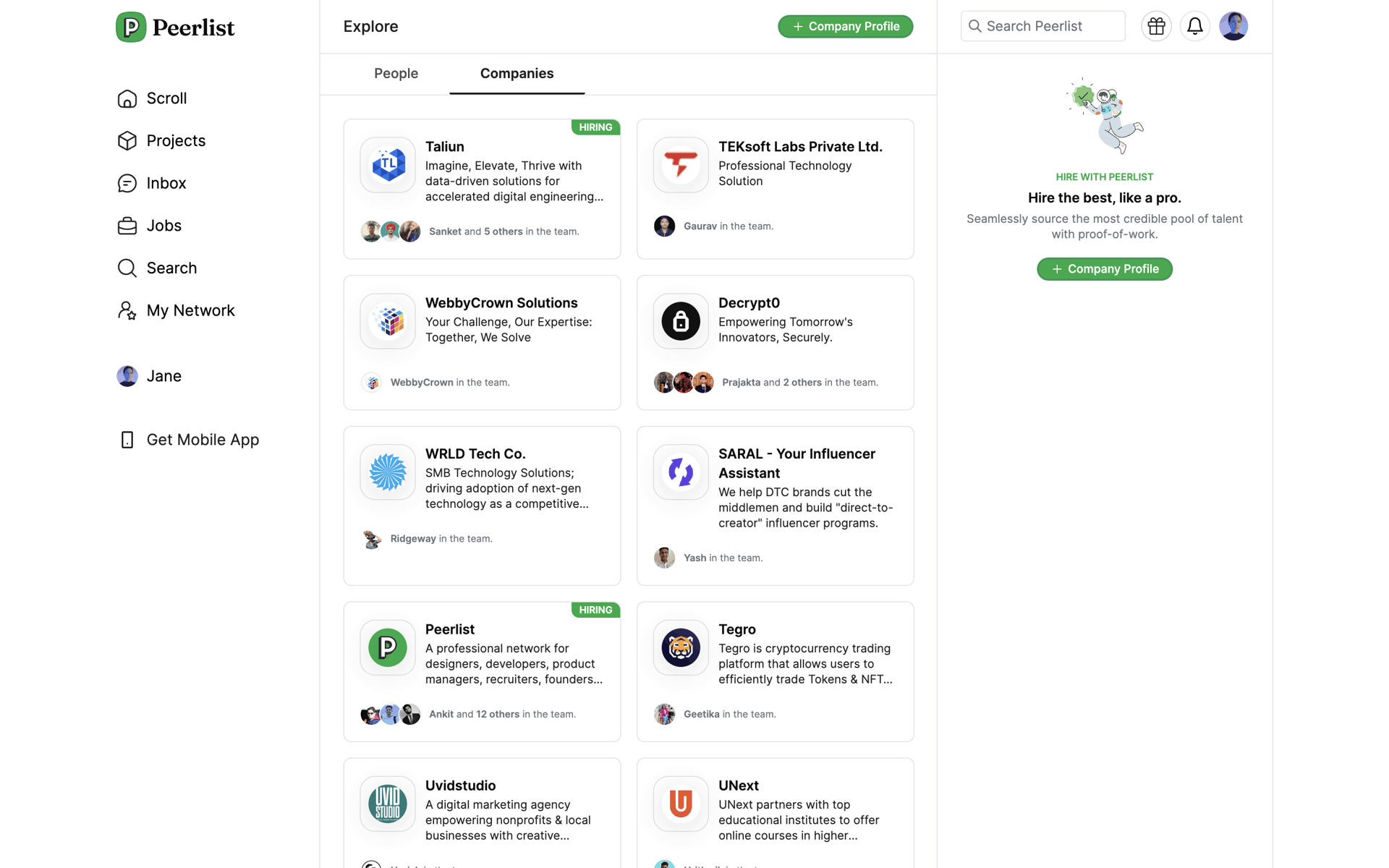 Peerlist Web Social Networking interface screenshot 22