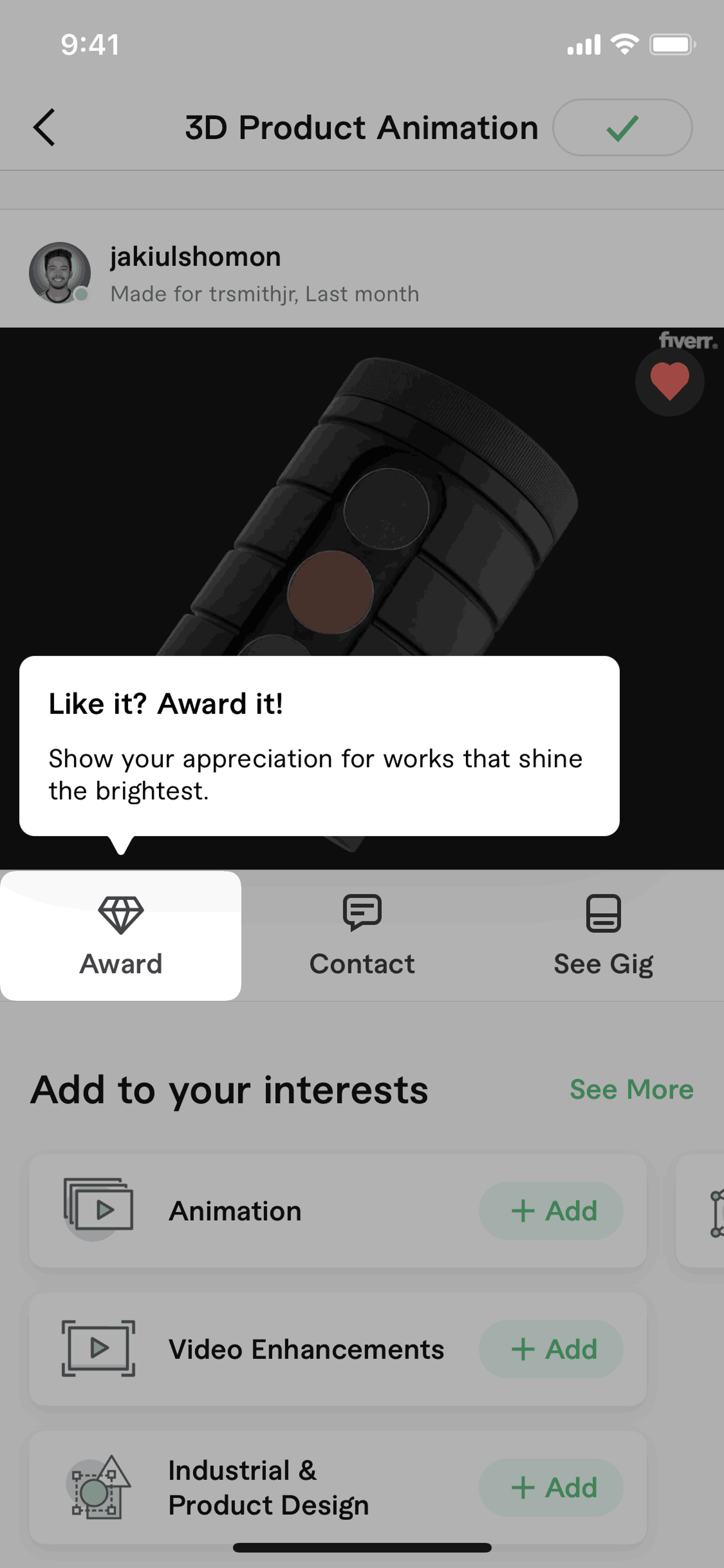 Fiverr iOS Business interface screenshot 9