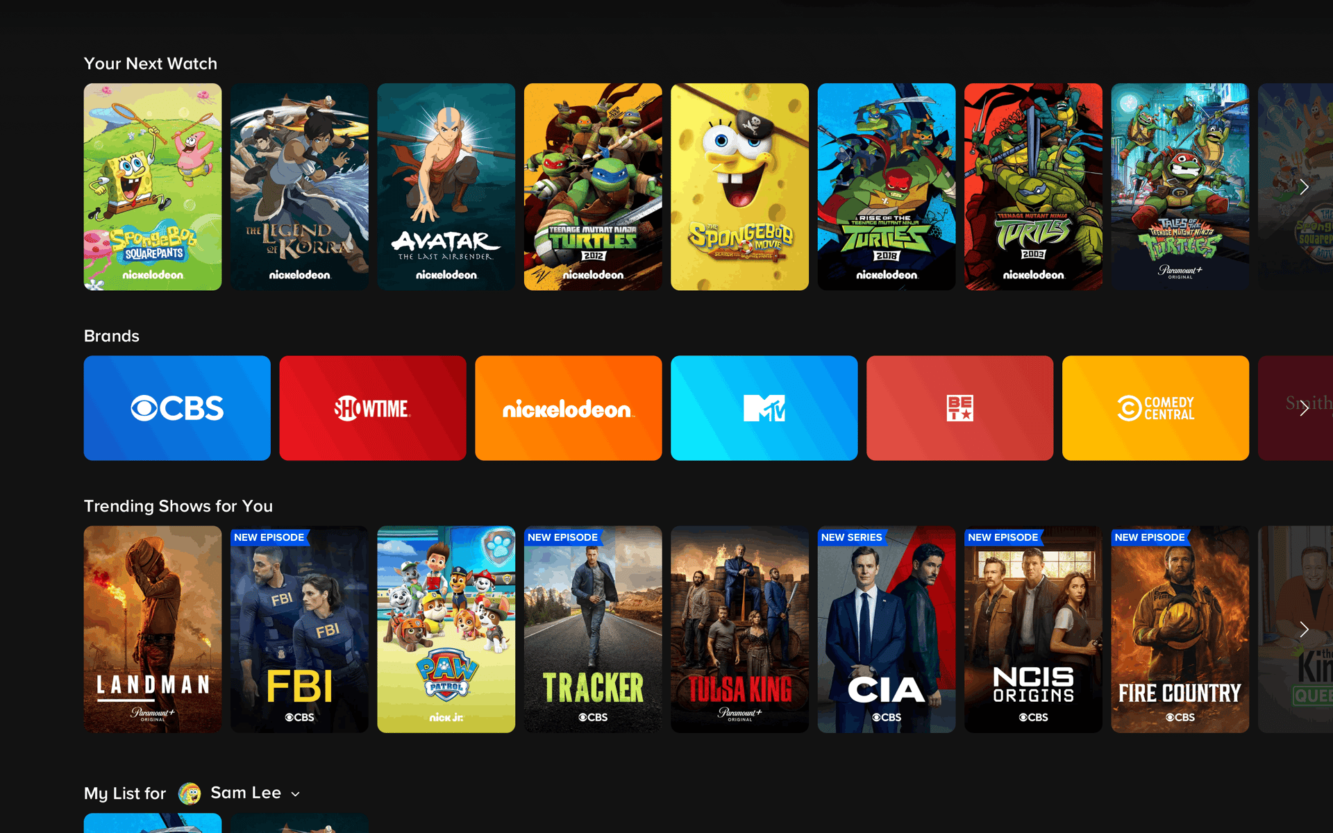 Paramount+ Web streaming interface screenshot 7