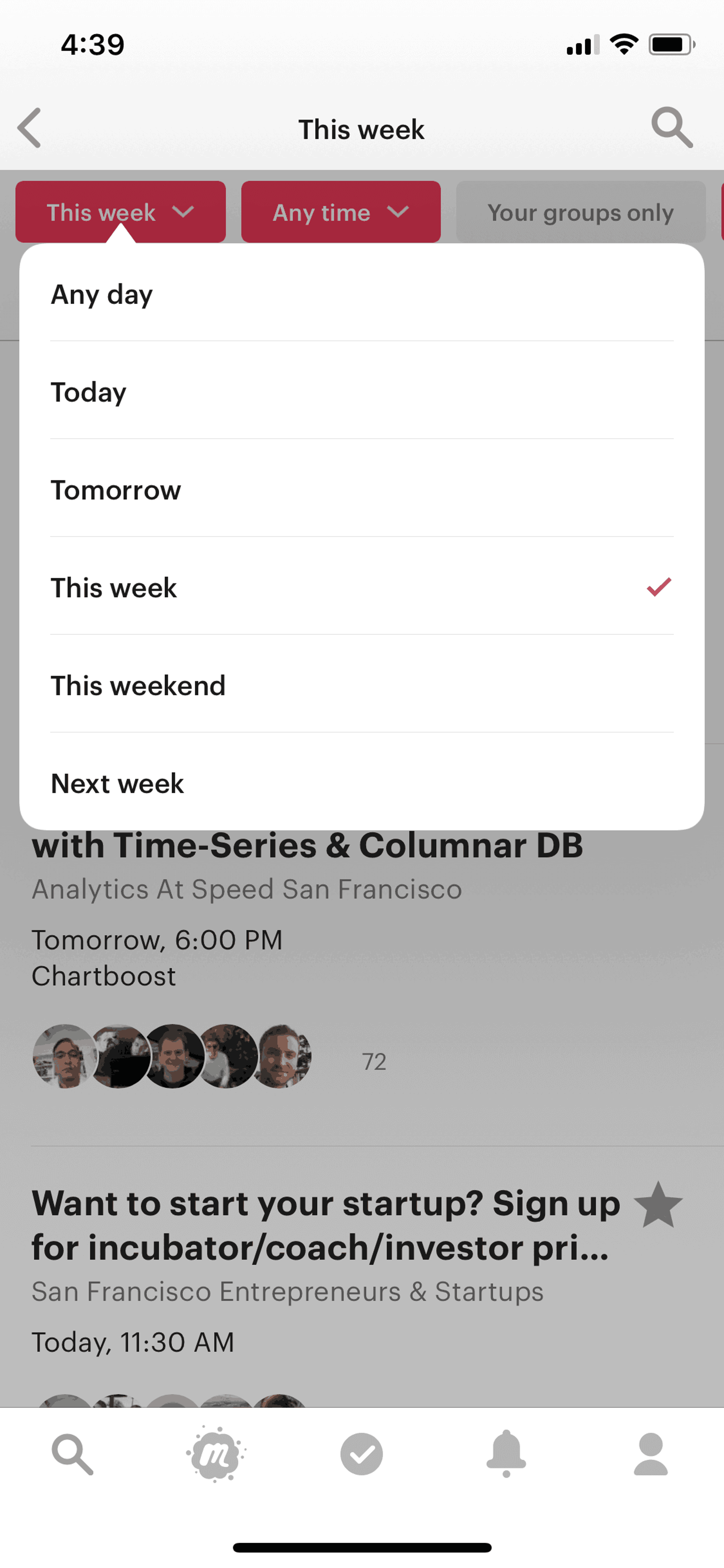 Meetup iOS Social Networking interface screenshot 16