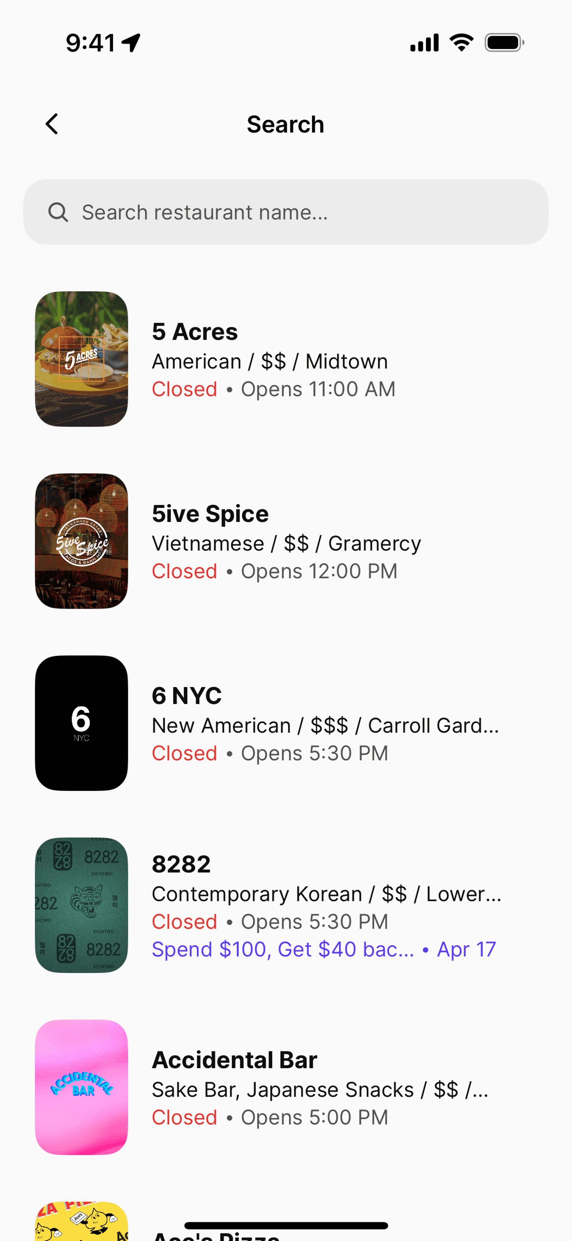 Blackbird iOS Food & Drink interface screenshot 5