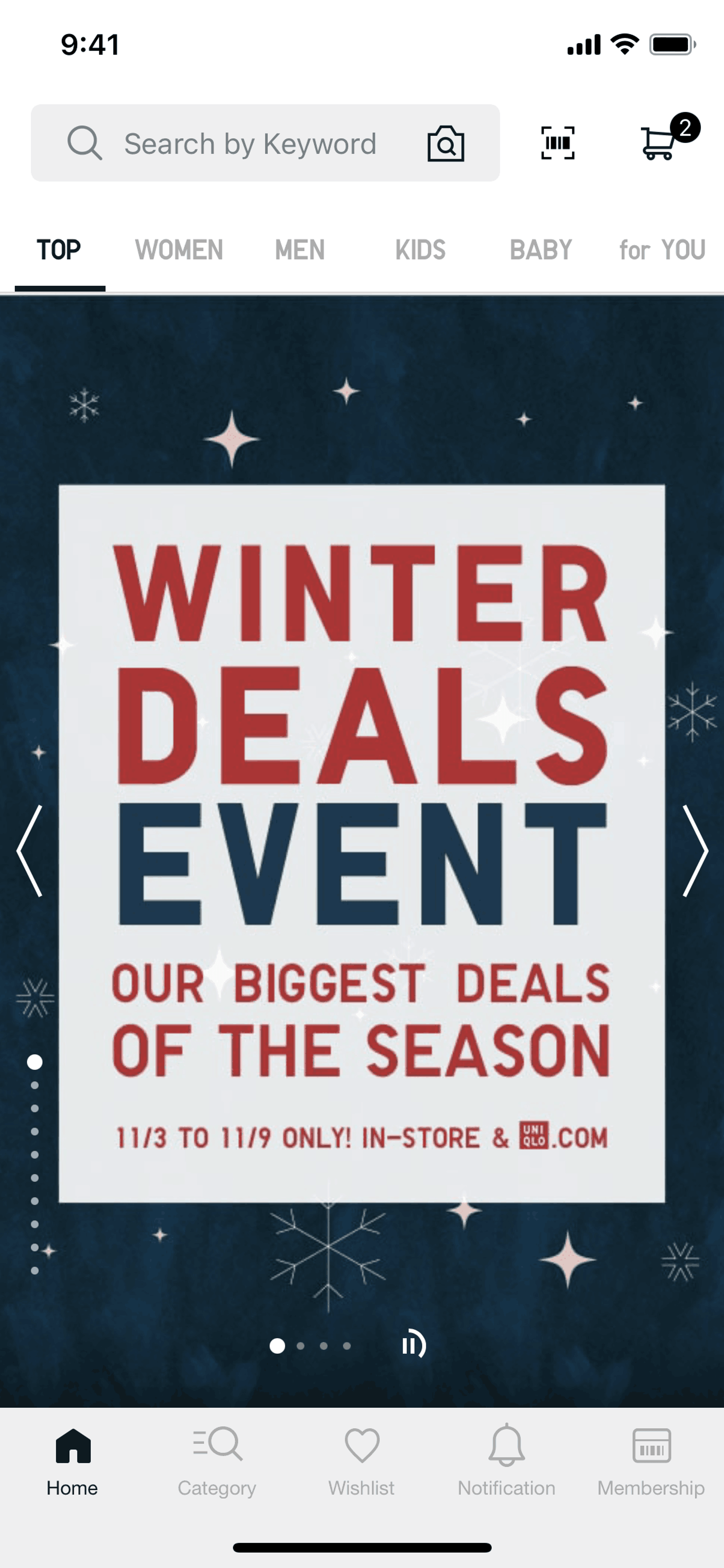 UNIQLO iOS Shopping interface screenshot 2