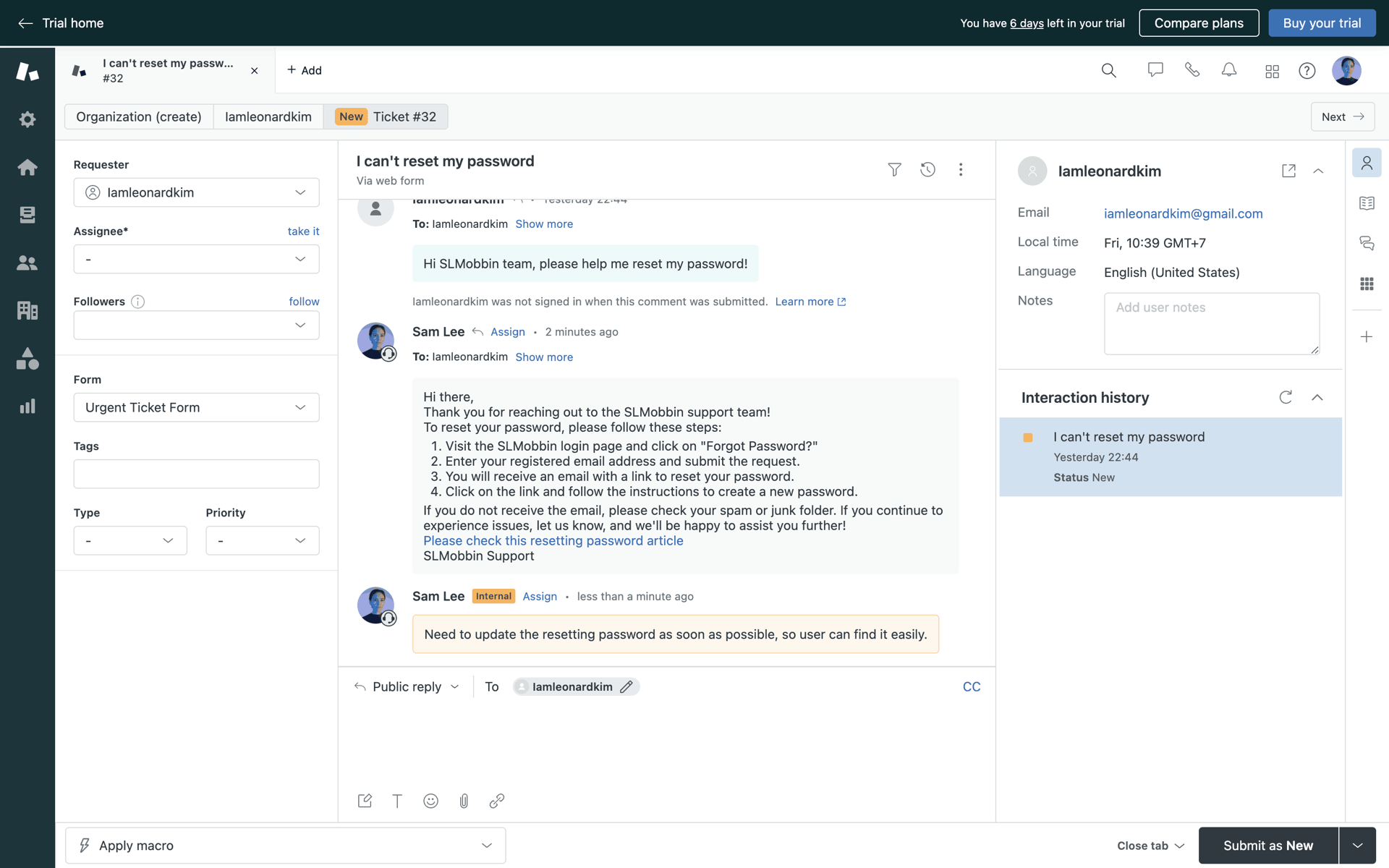 Zendesk Web Business interface screenshot 4
