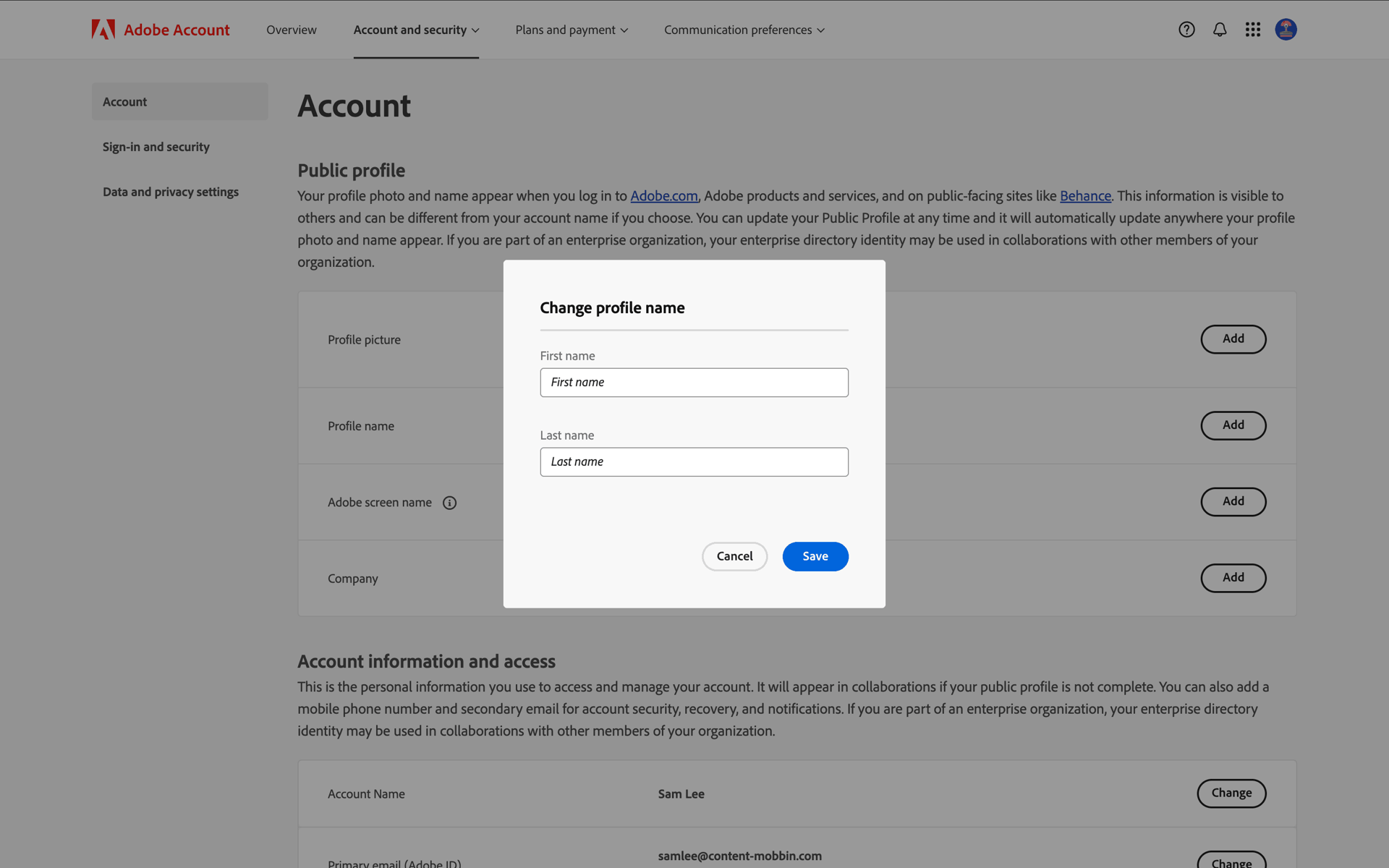 Adobe Web Business interface screenshot 12