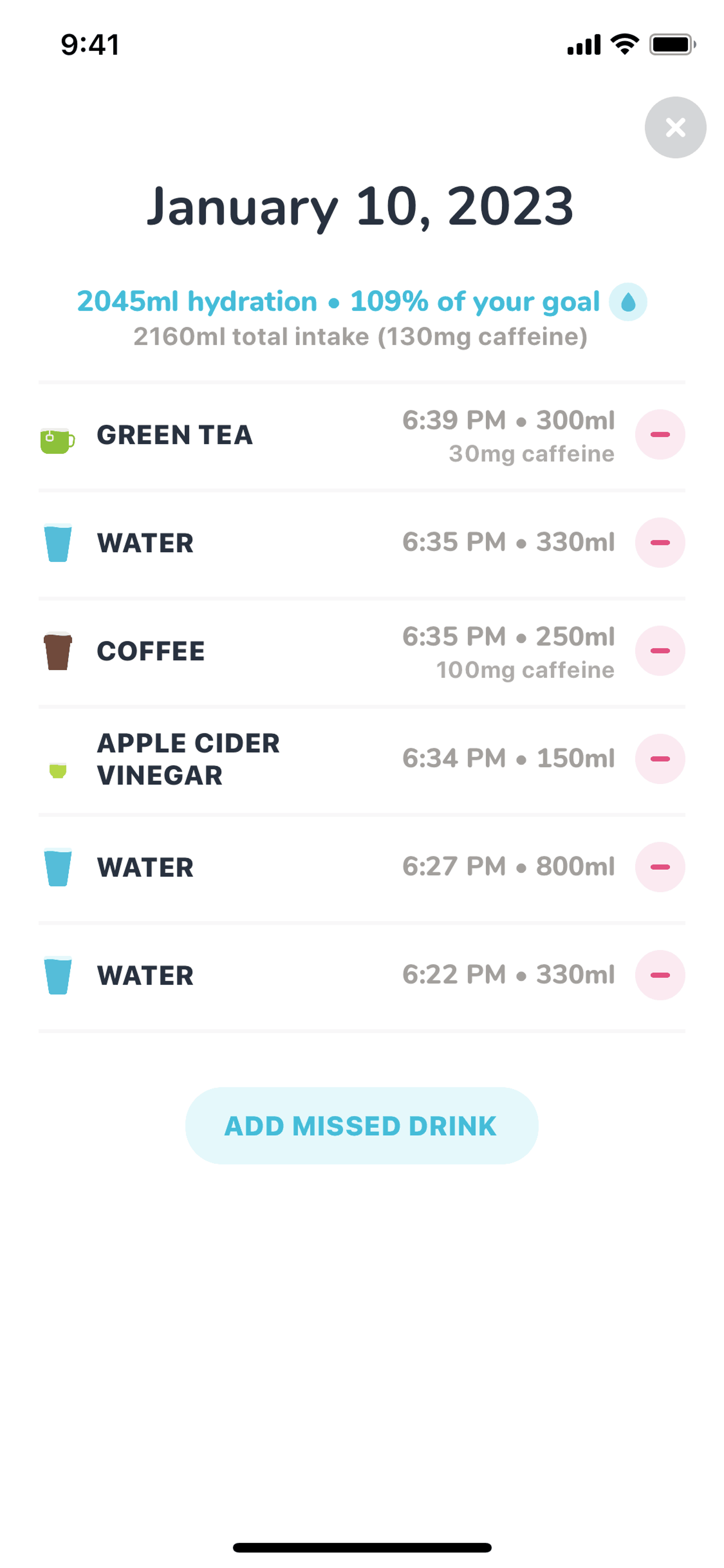 Waterllama iOS Health & Fitness interface screenshot 14