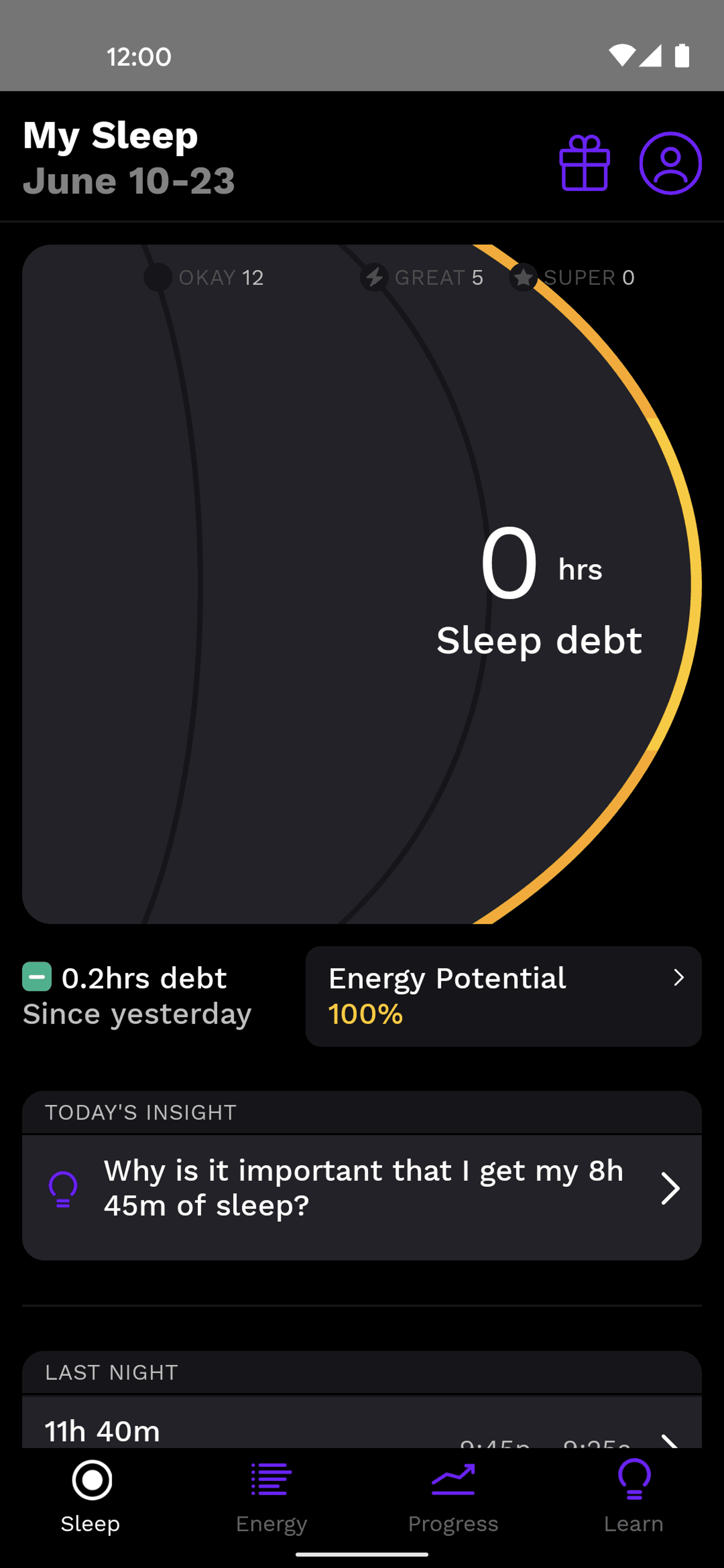 Rise Android Health & Fitness interface screenshot 2