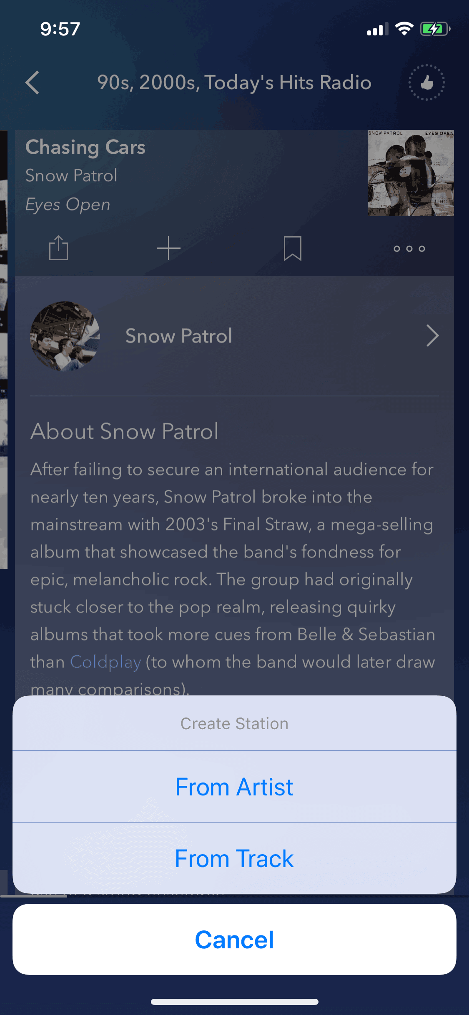 Pandora iOS Music & Audio interface screenshot 21