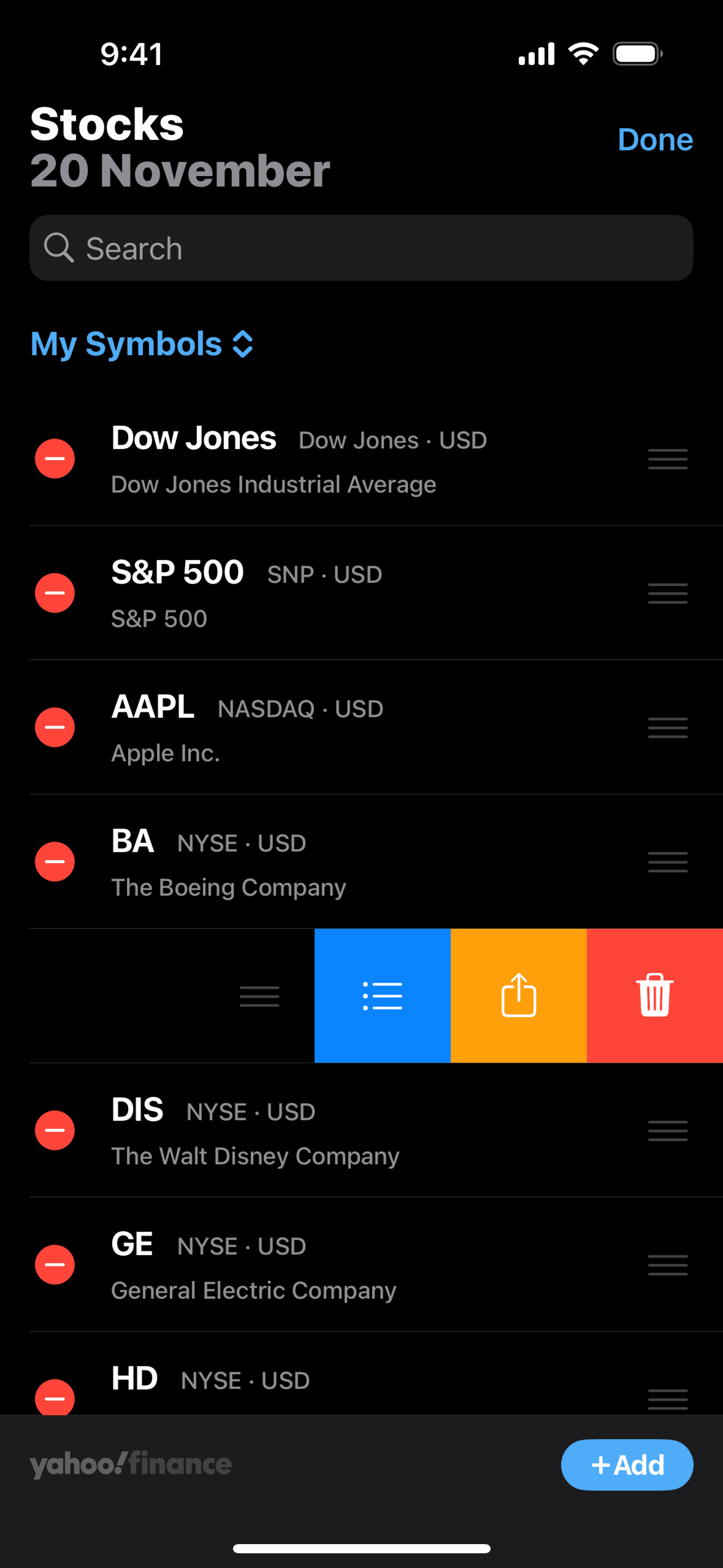 Stocks iOS Finance interface screenshot 22