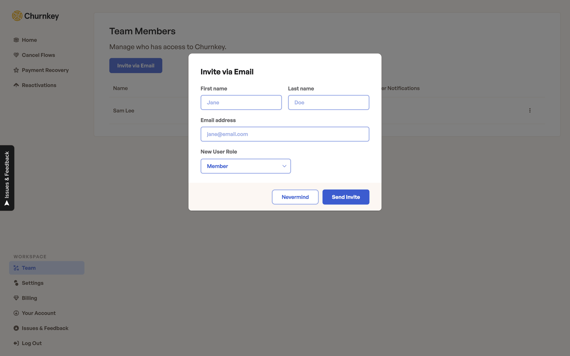 Churnkey Web Business interface screenshot 22