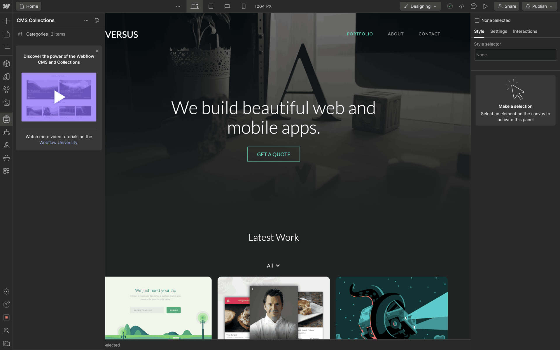 Webflow Web Productivity interface screenshot 15