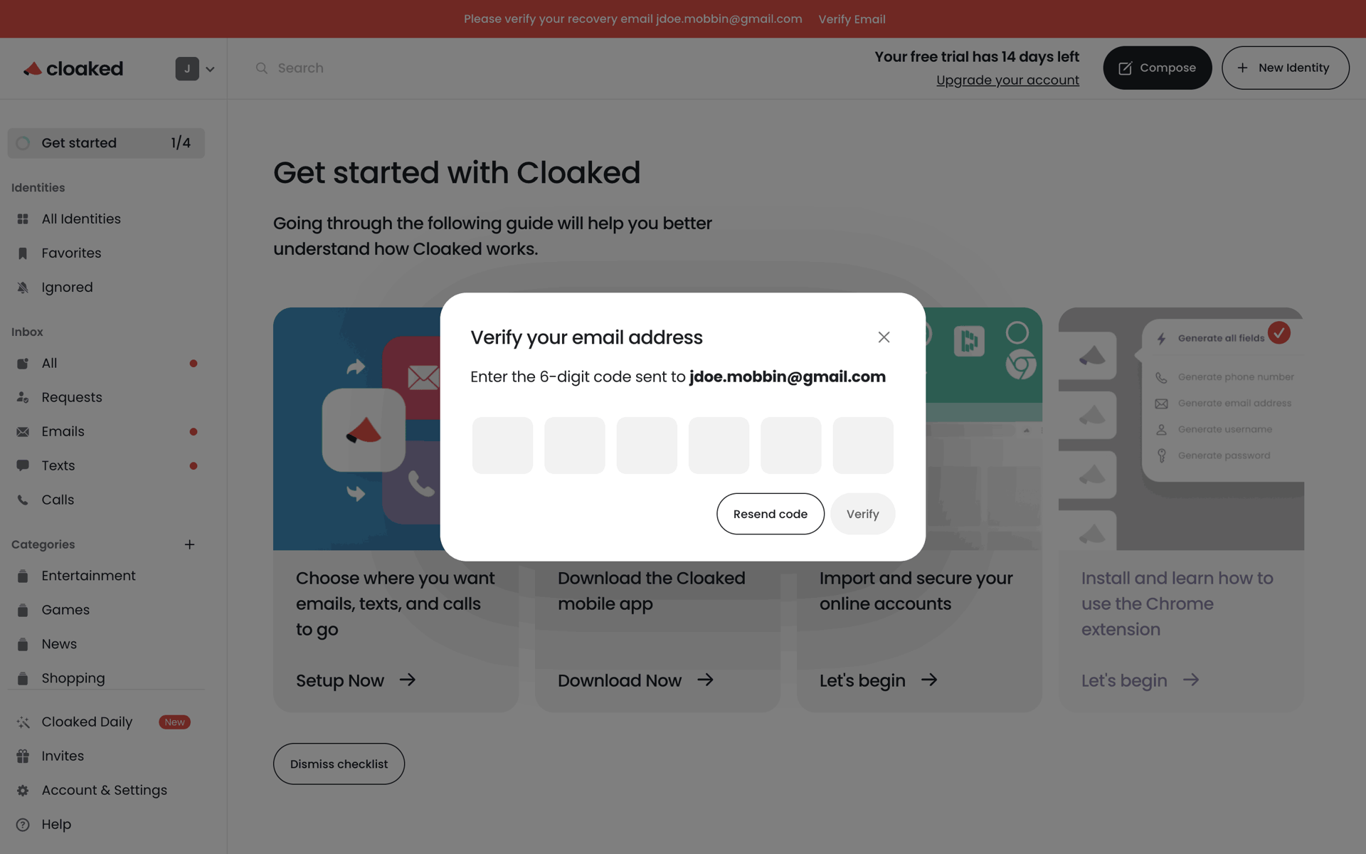 Cloaked Web Productivity interface screenshot 23