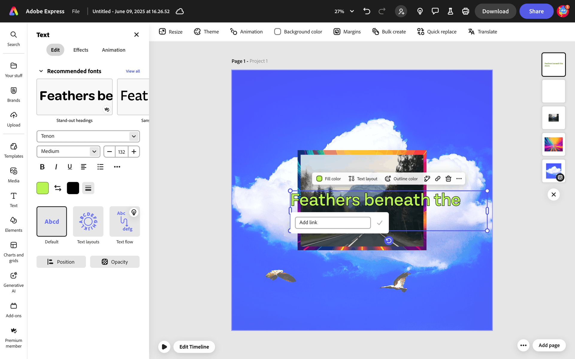 Adobe Express Web AI interface screenshot 14