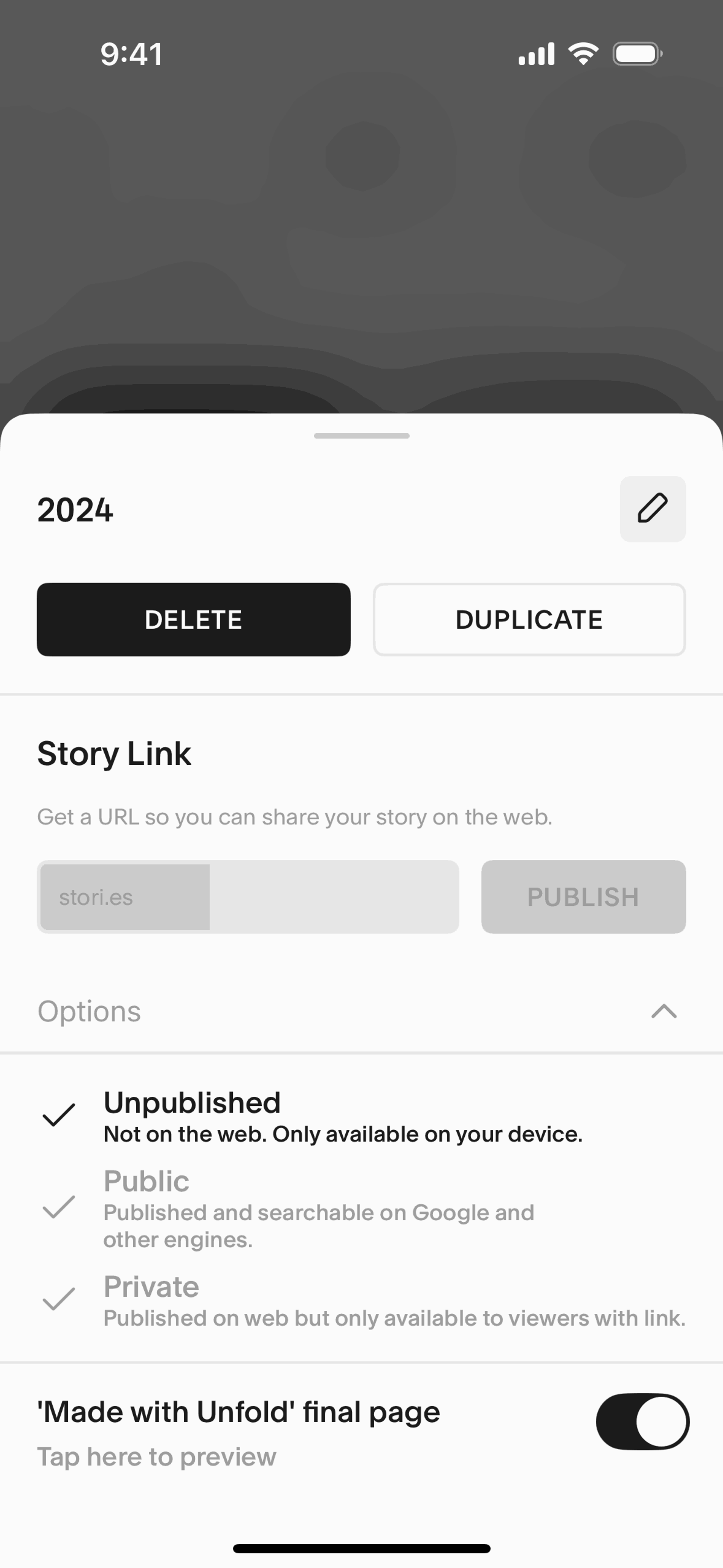 Unfold iOS Photo & Video interface screenshot 14
