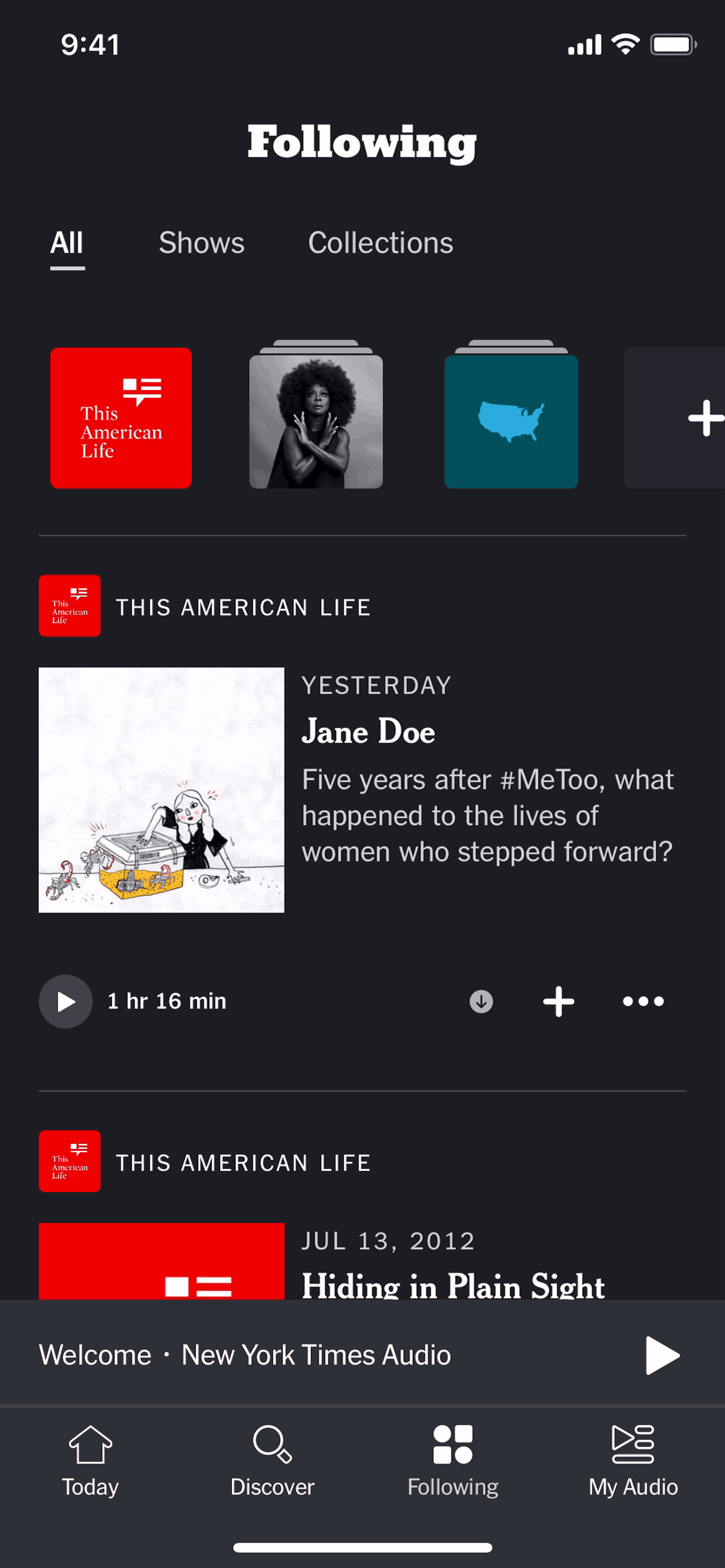 NYT Audio iOS Music & Audio interface screenshot 19