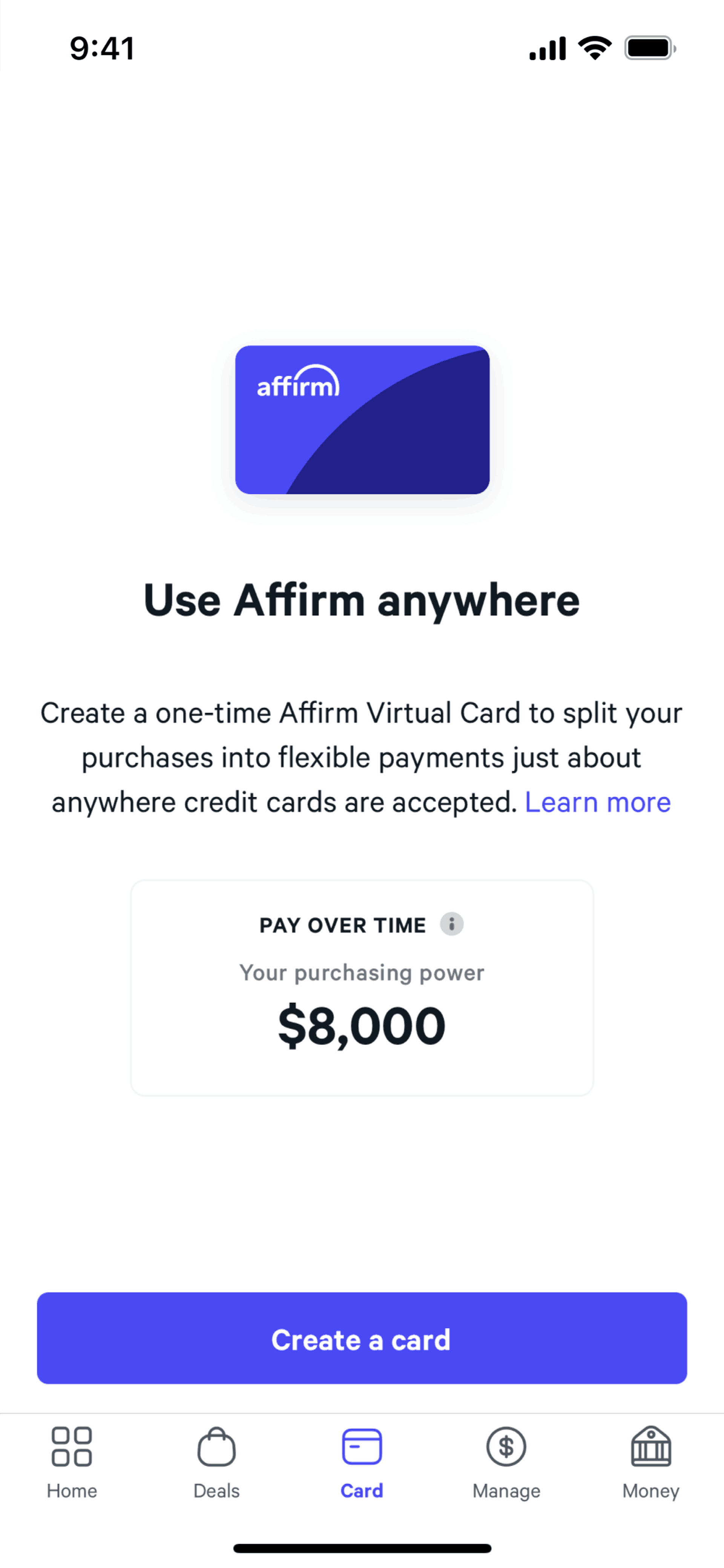Affirm iOS Finance interface screenshot 11