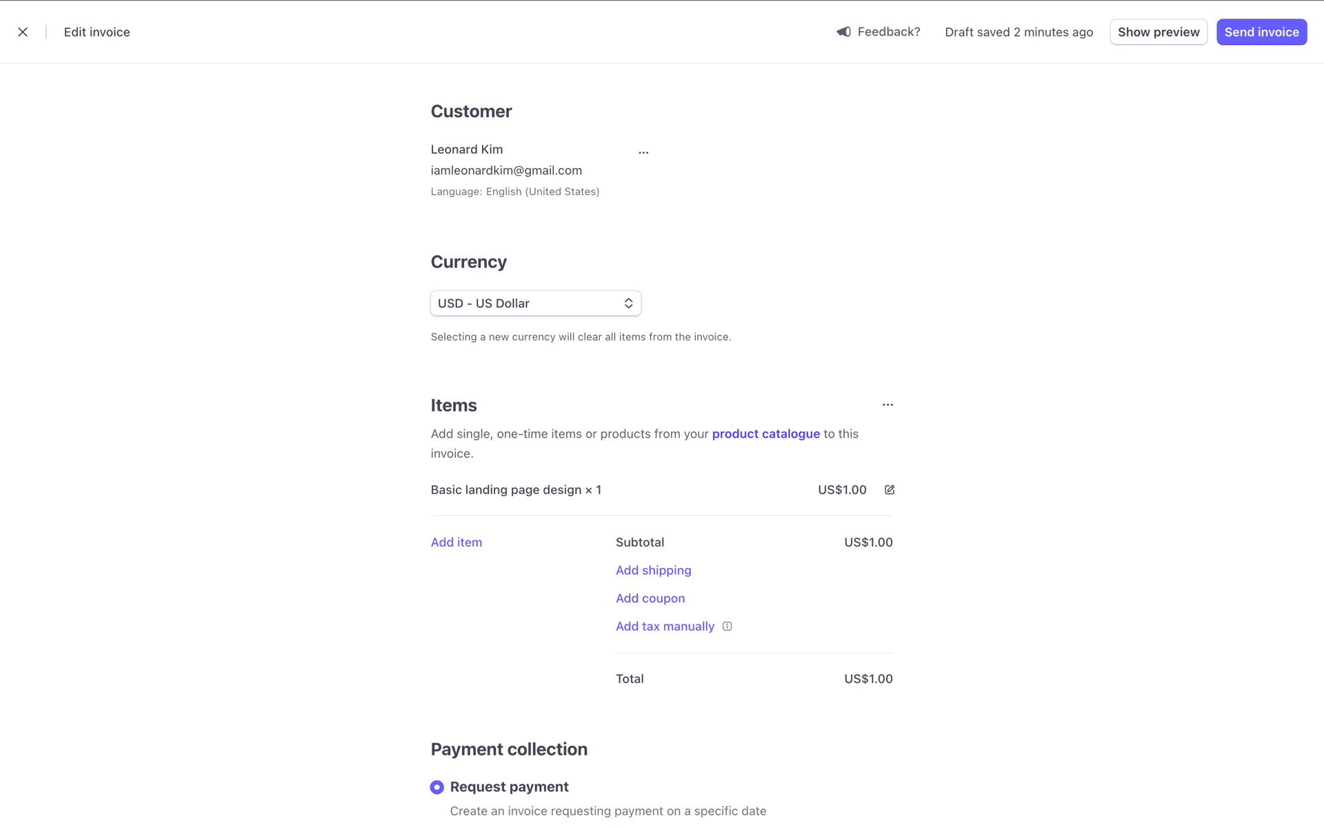 Stripe Web Business interface screenshot 8