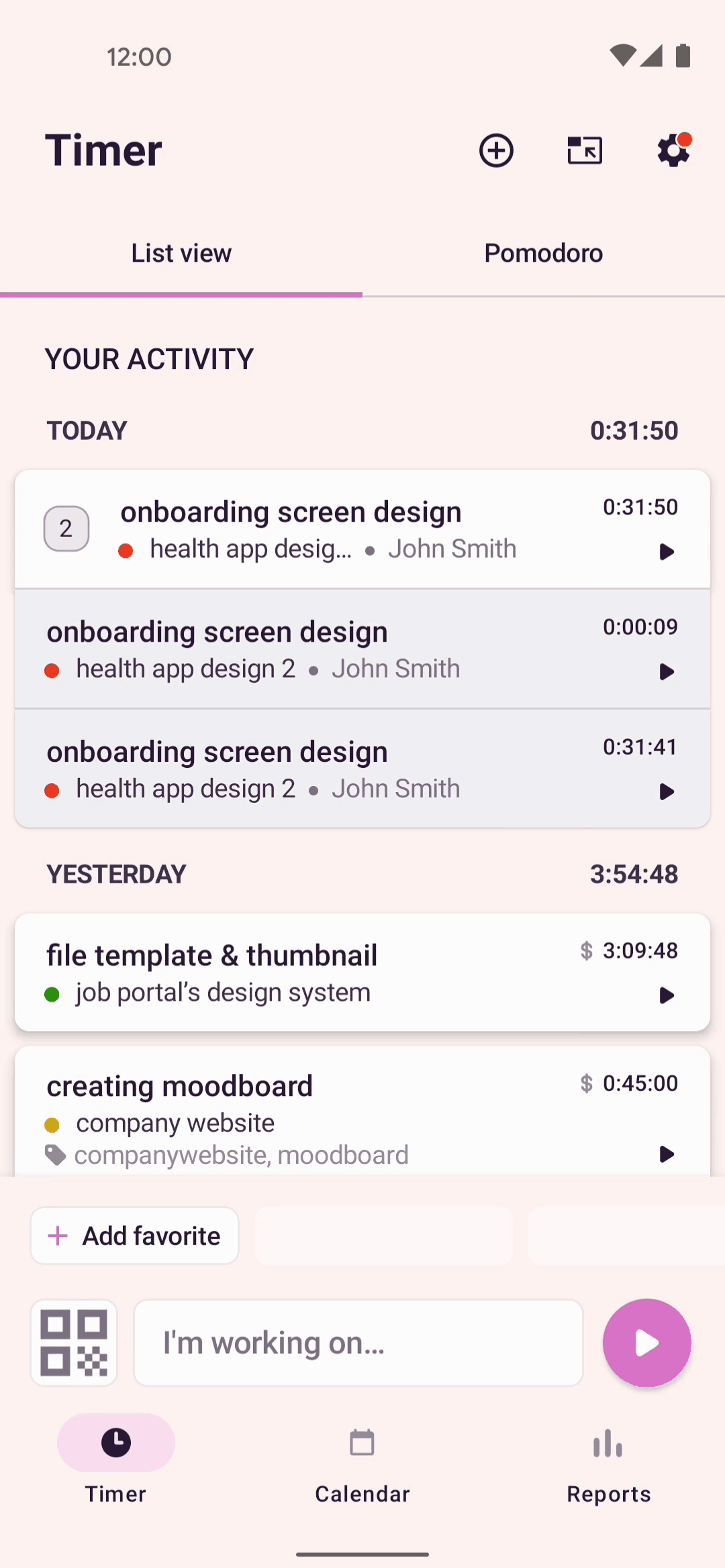 Toggl Track Android Business interface screenshot 5