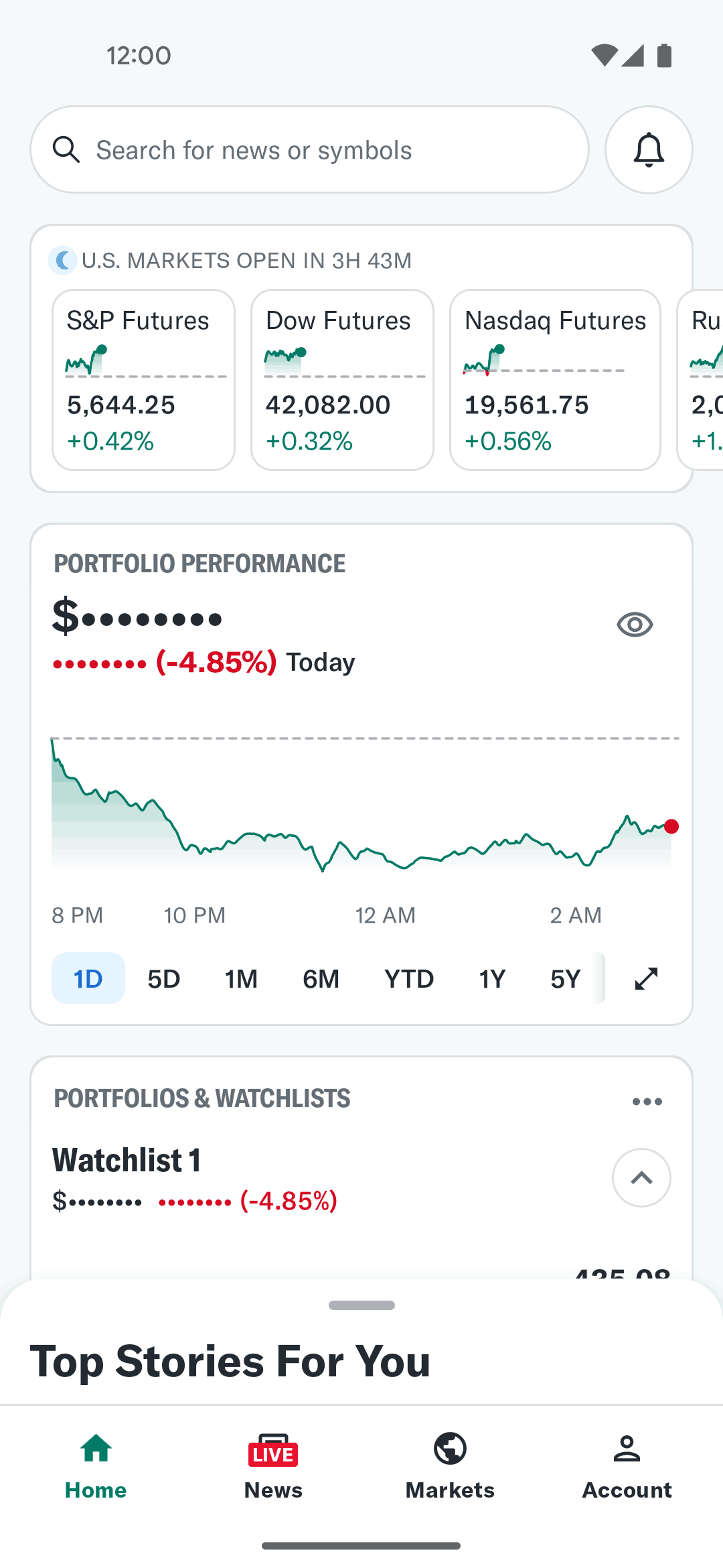 Yahoo Finance Android Finance interface screenshot 15