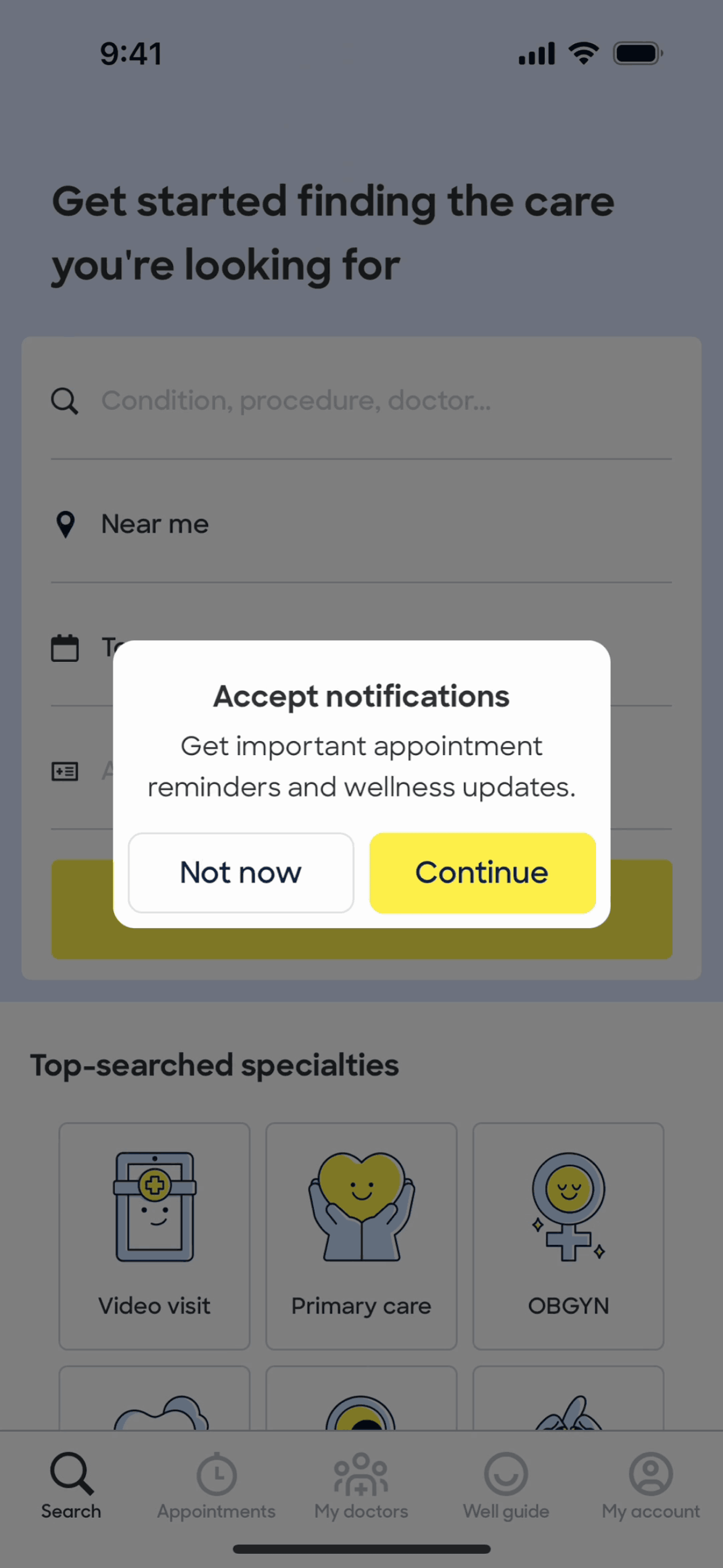 Zocdoc iOS Medical interface screenshot 2
