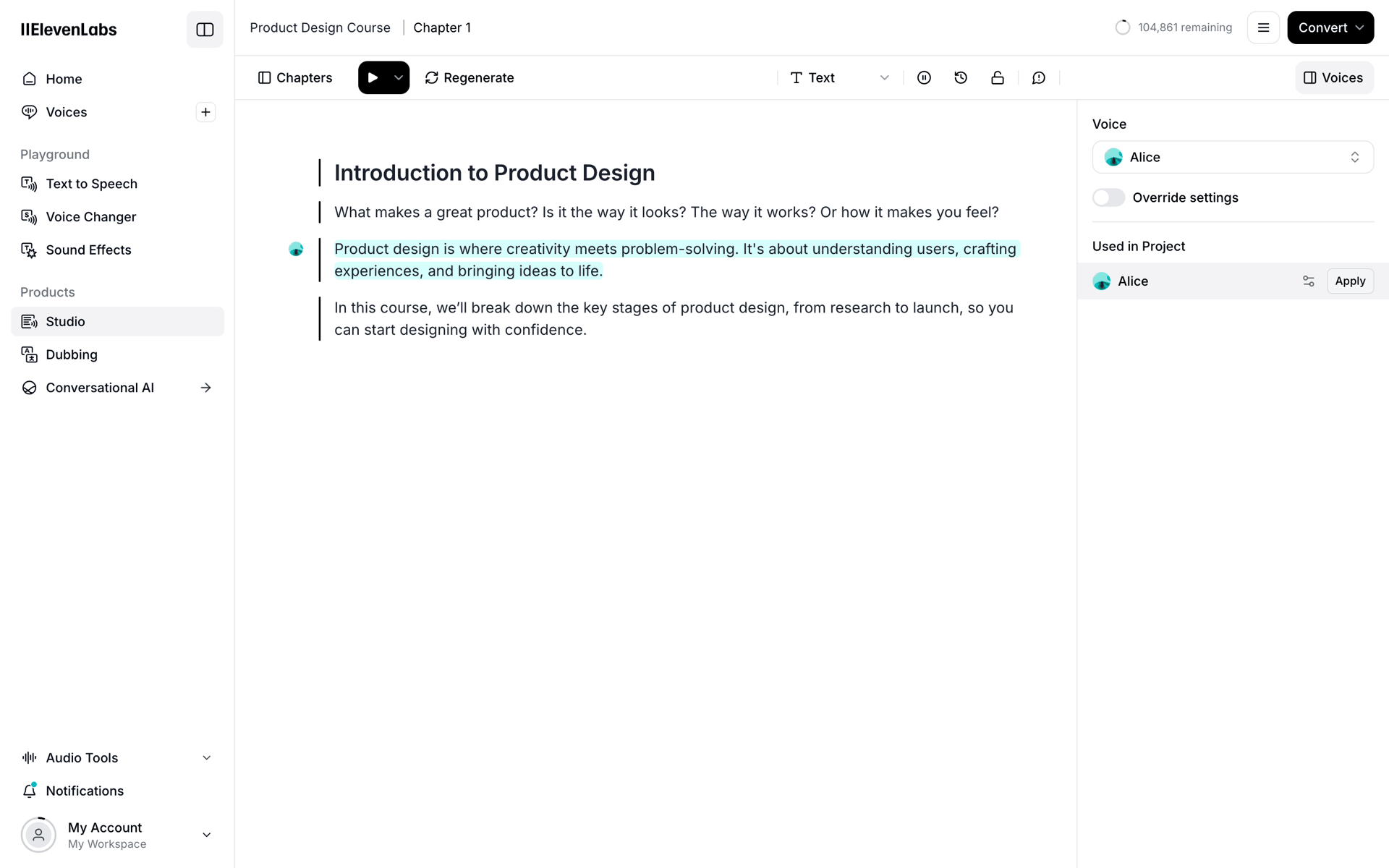 ElevenLabs Web AI interface screenshot 8