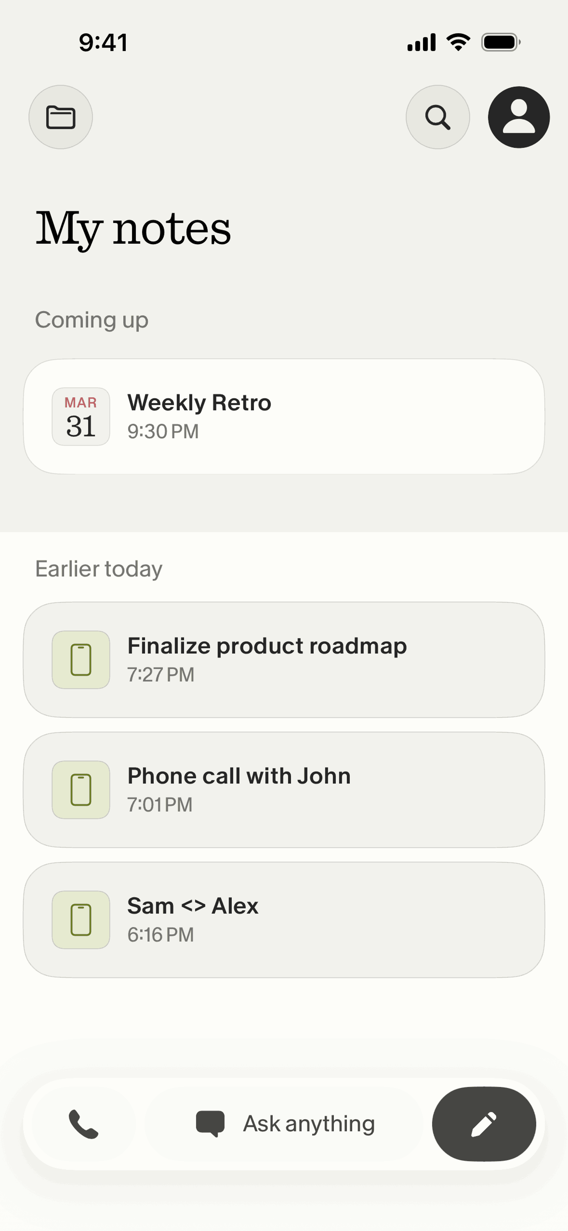 Granola iOS Granola interface screenshot 11