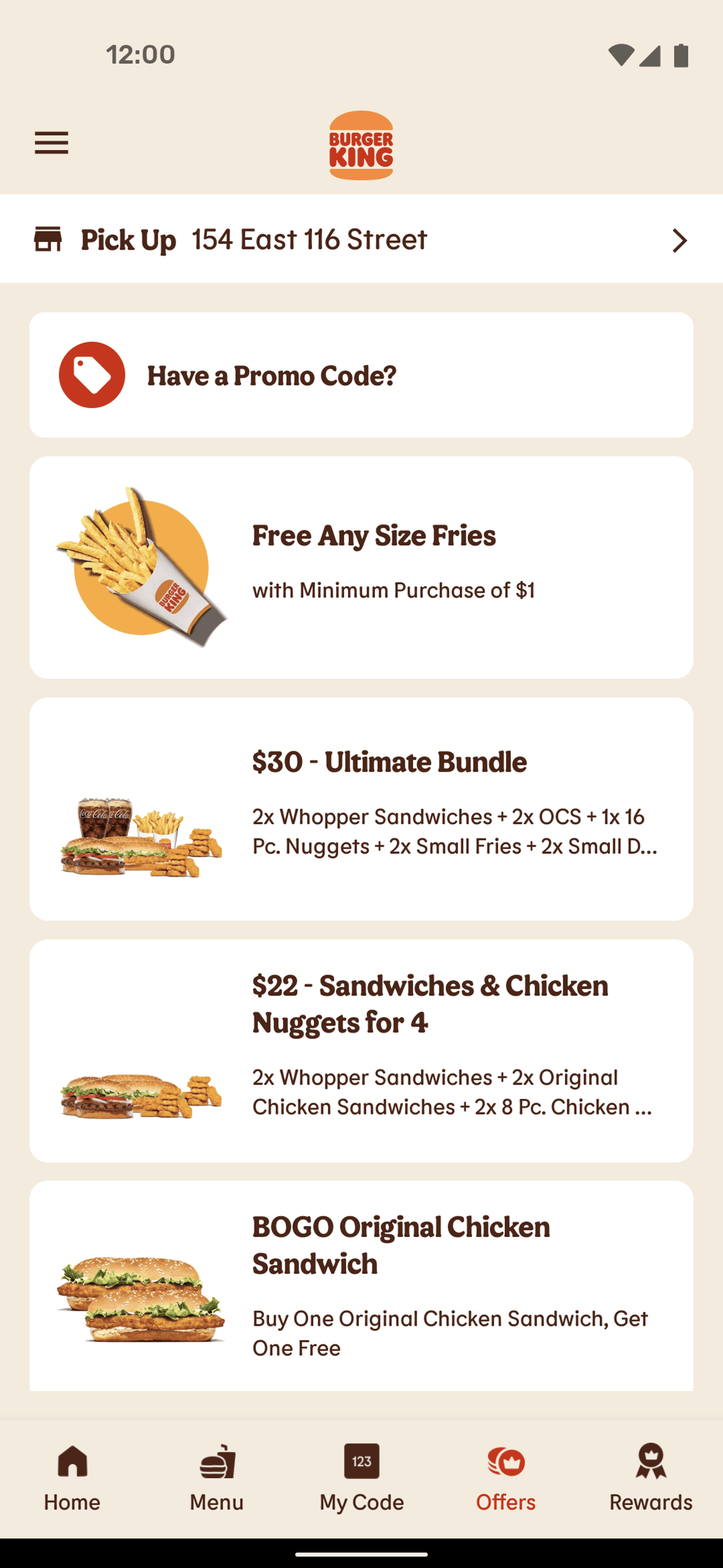 Burger King Android Food & Drink interface screenshot 9