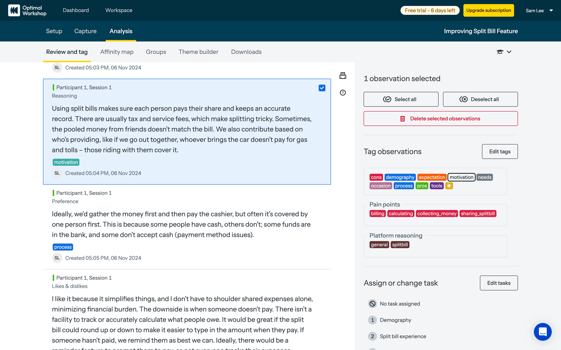 Optimal Workshop Web Business interface screenshot 14
