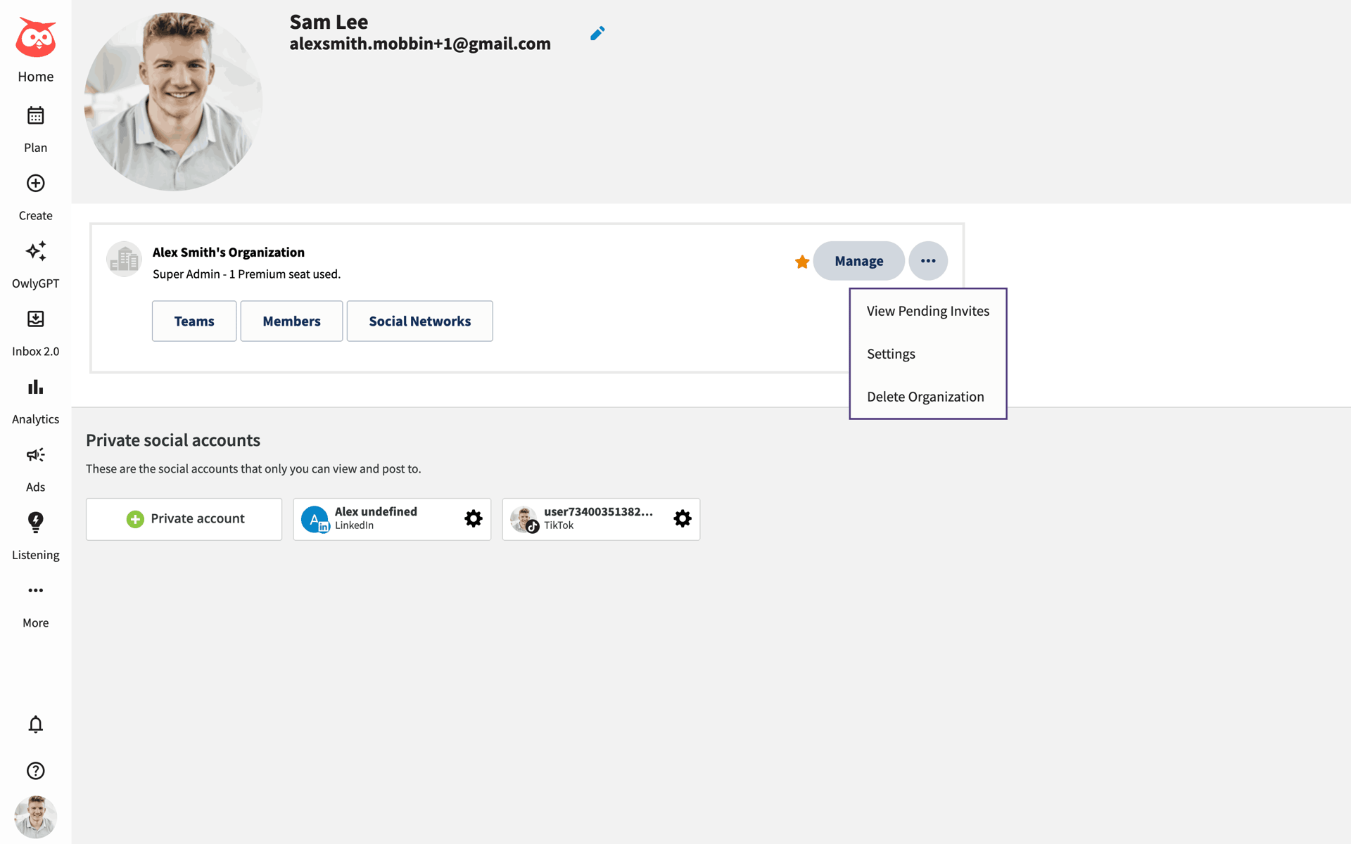 Hootsuite Web Business interface screenshot 14