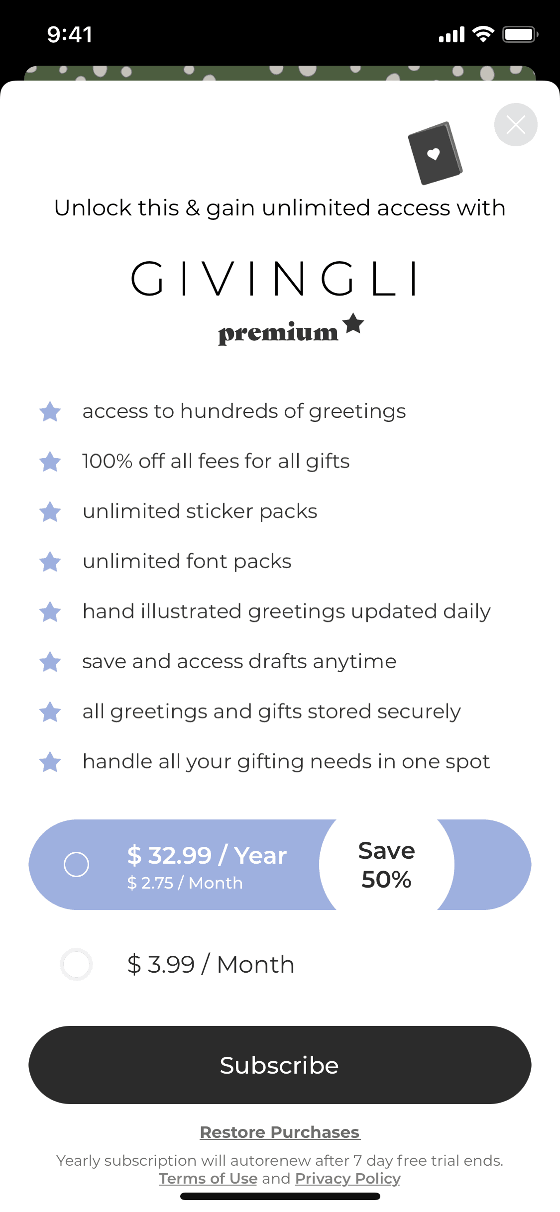 Givingli iOS Lifestyle interface screenshot 24