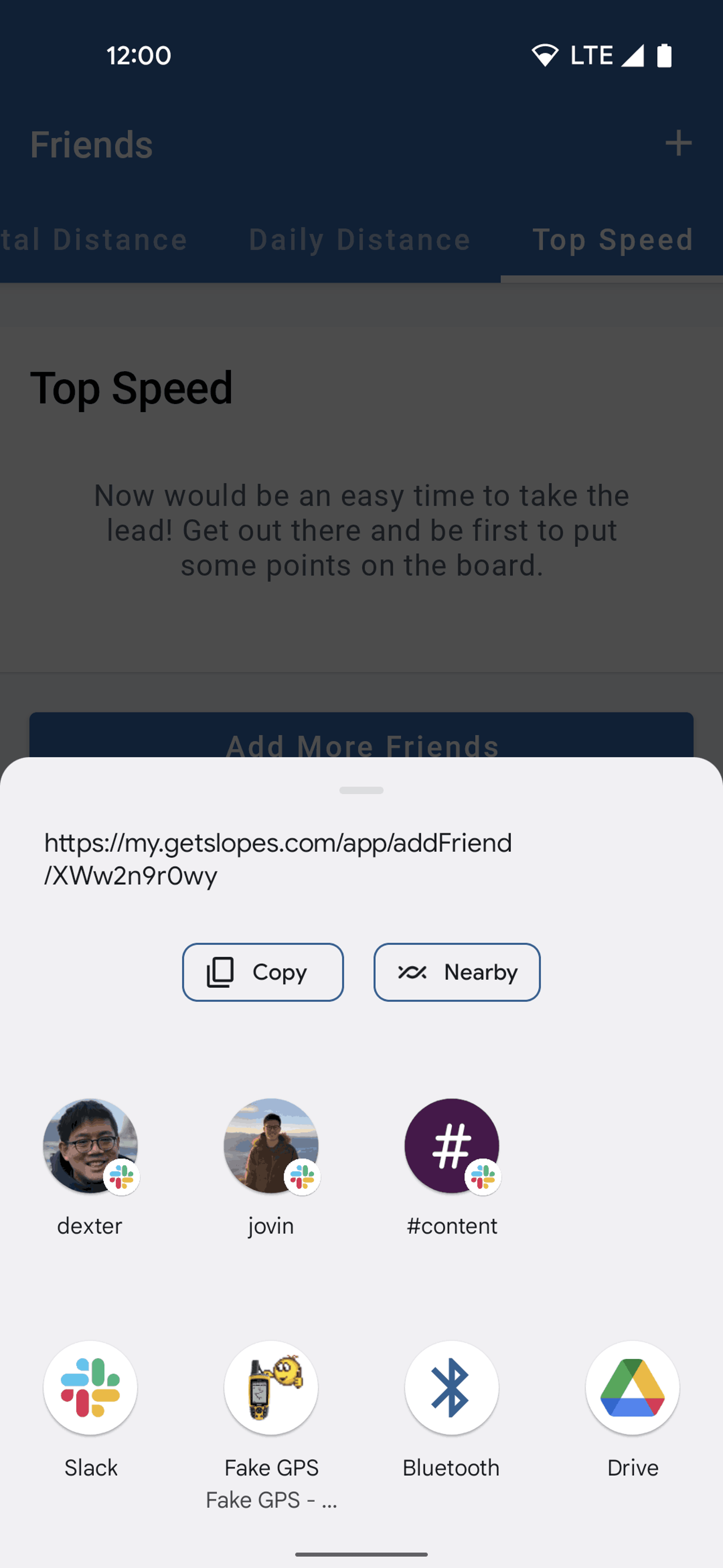 Slopes Android Sports interface screenshot 8