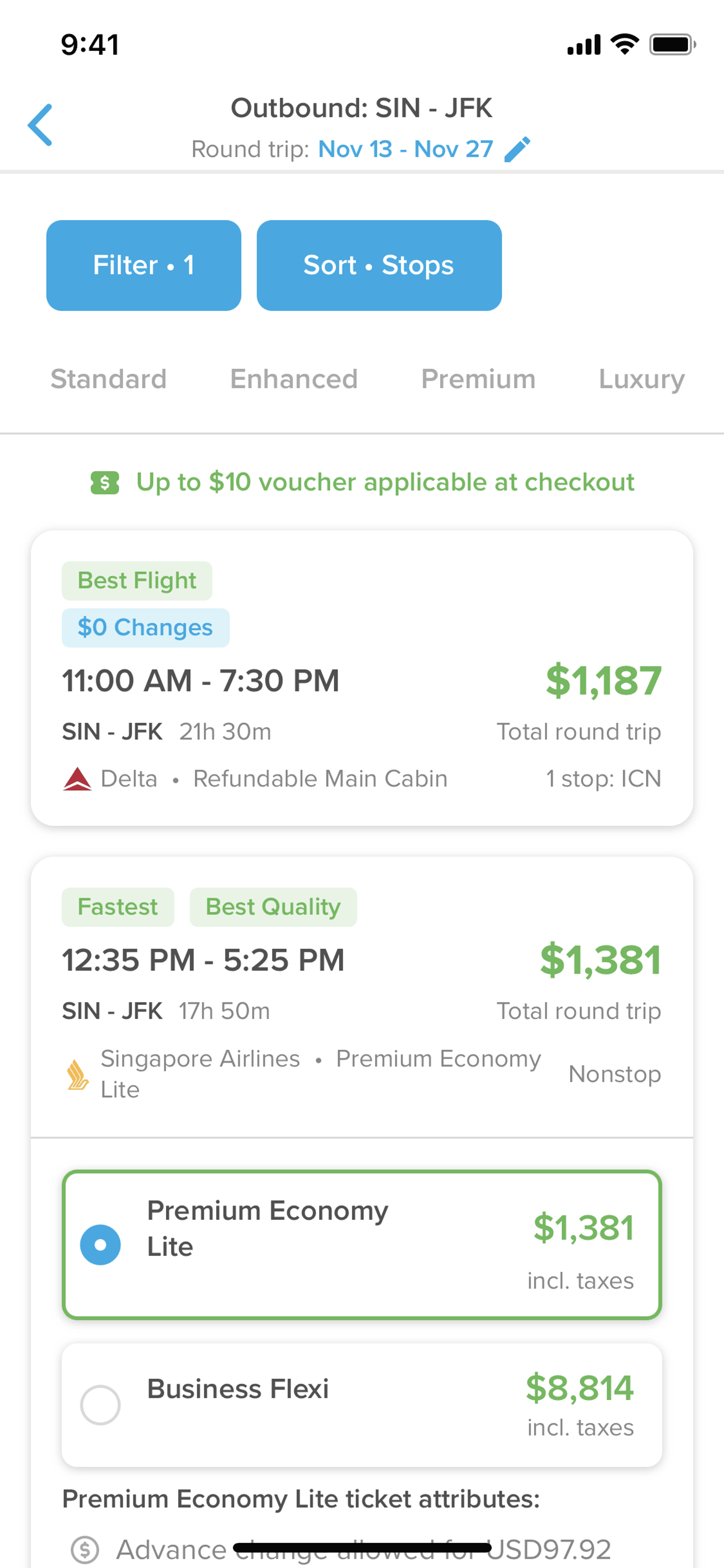 Hopper iOS Travel & Transportation interface screenshot 13