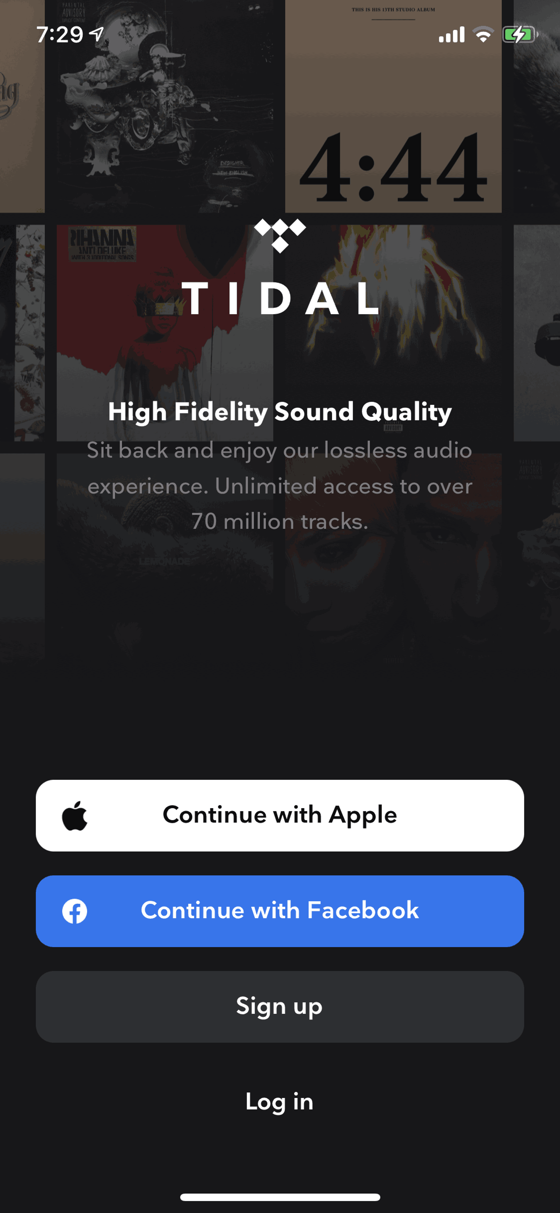 TIDAL iOS Music & Audio interface screenshot 2