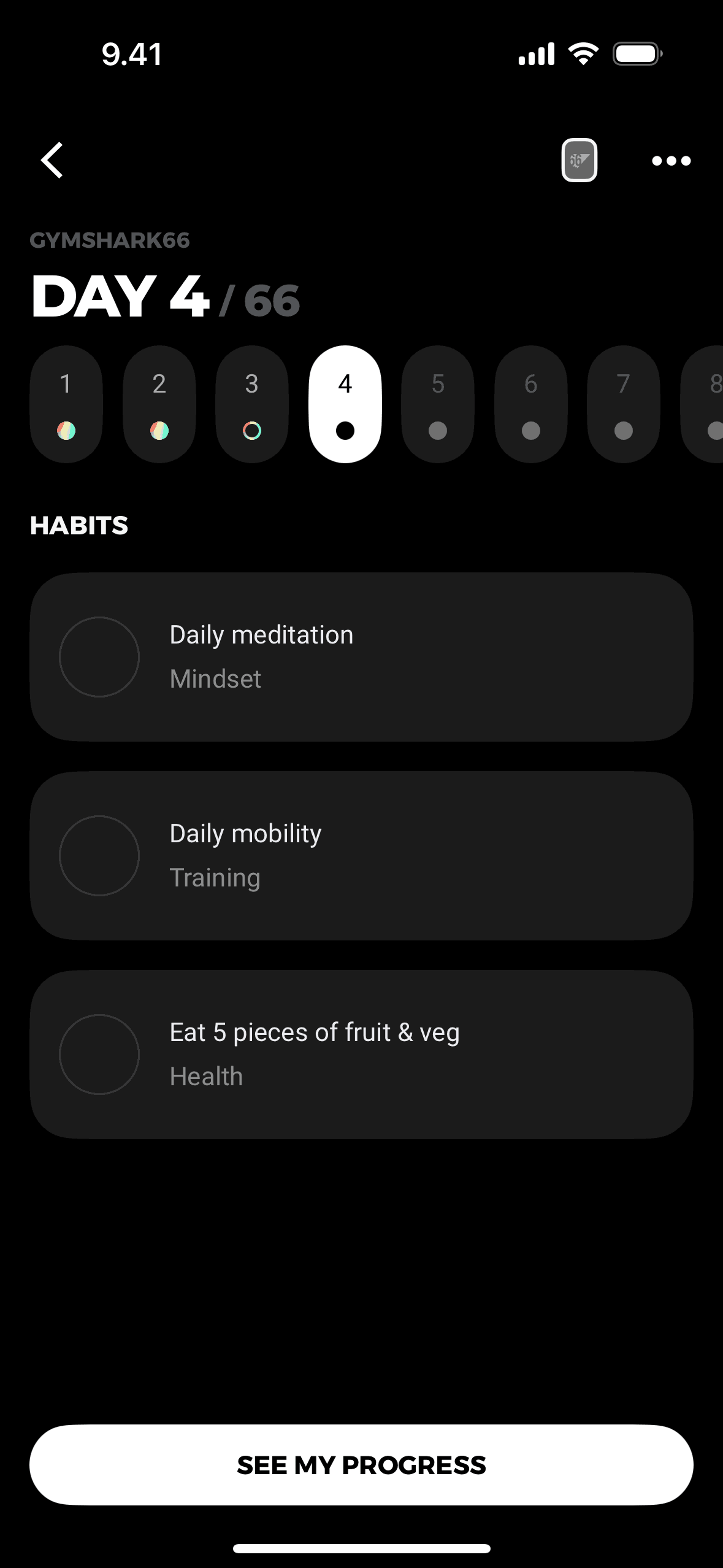 Gymshark Training and Fitness iOS Health & Fitness interface screenshot 19
