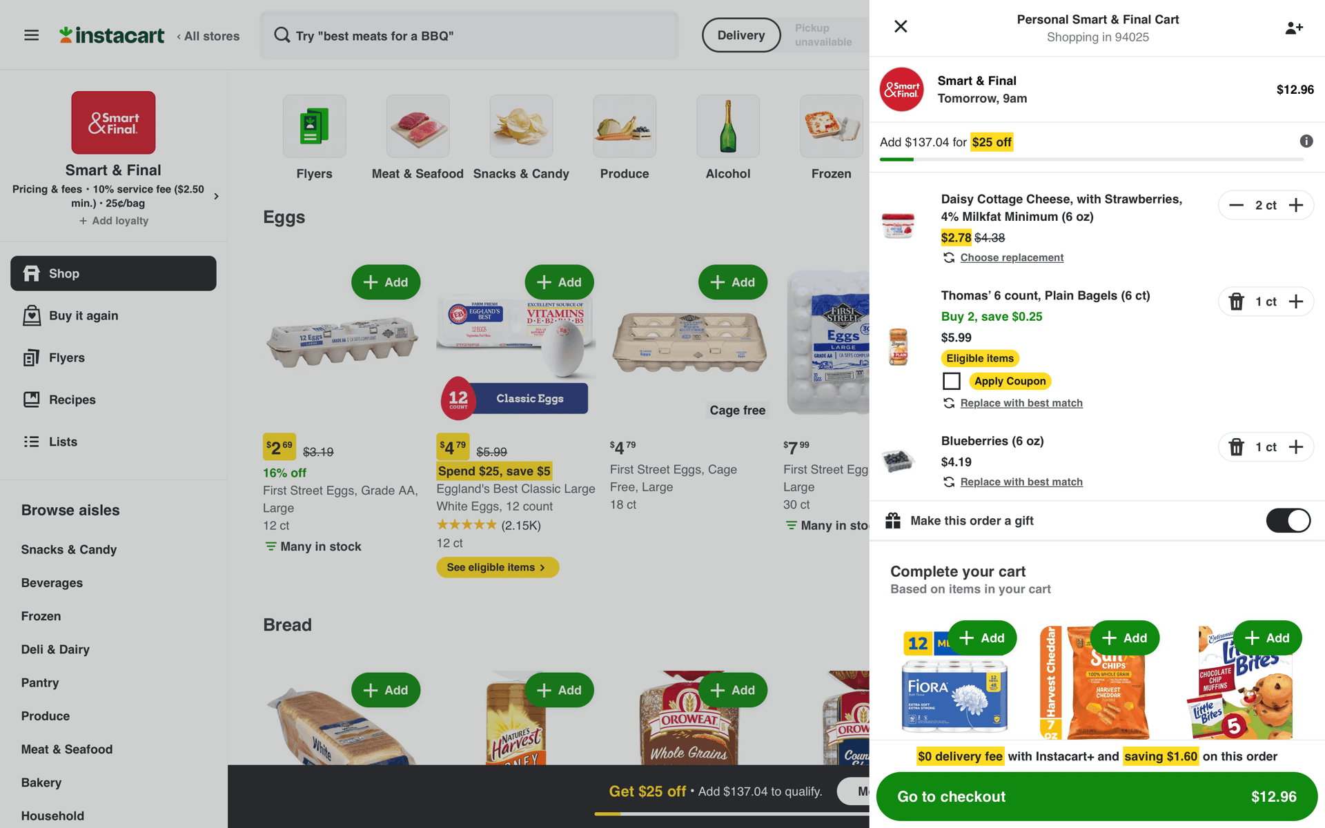 Instacart Web Shopping interface screenshot 12