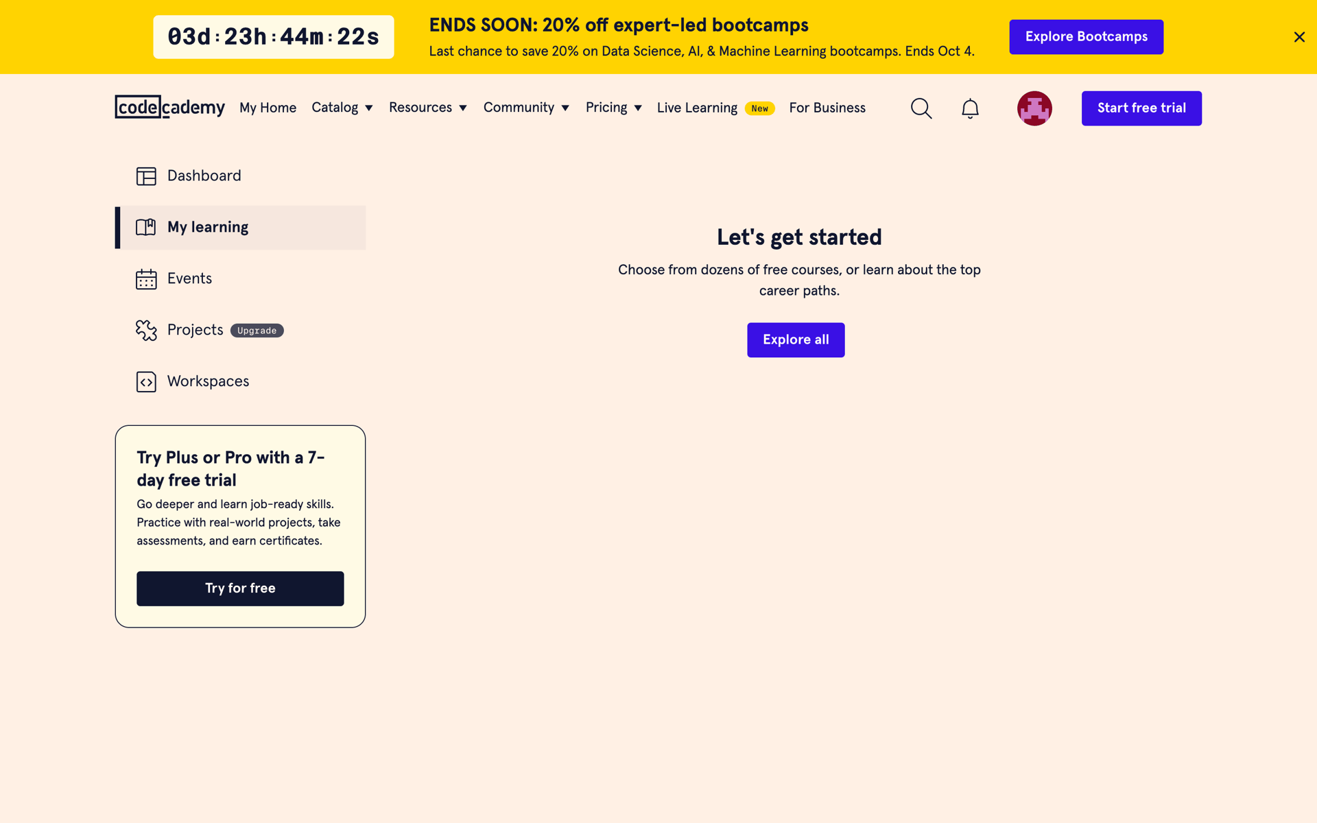 Codecademy Web AI interface screenshot 22