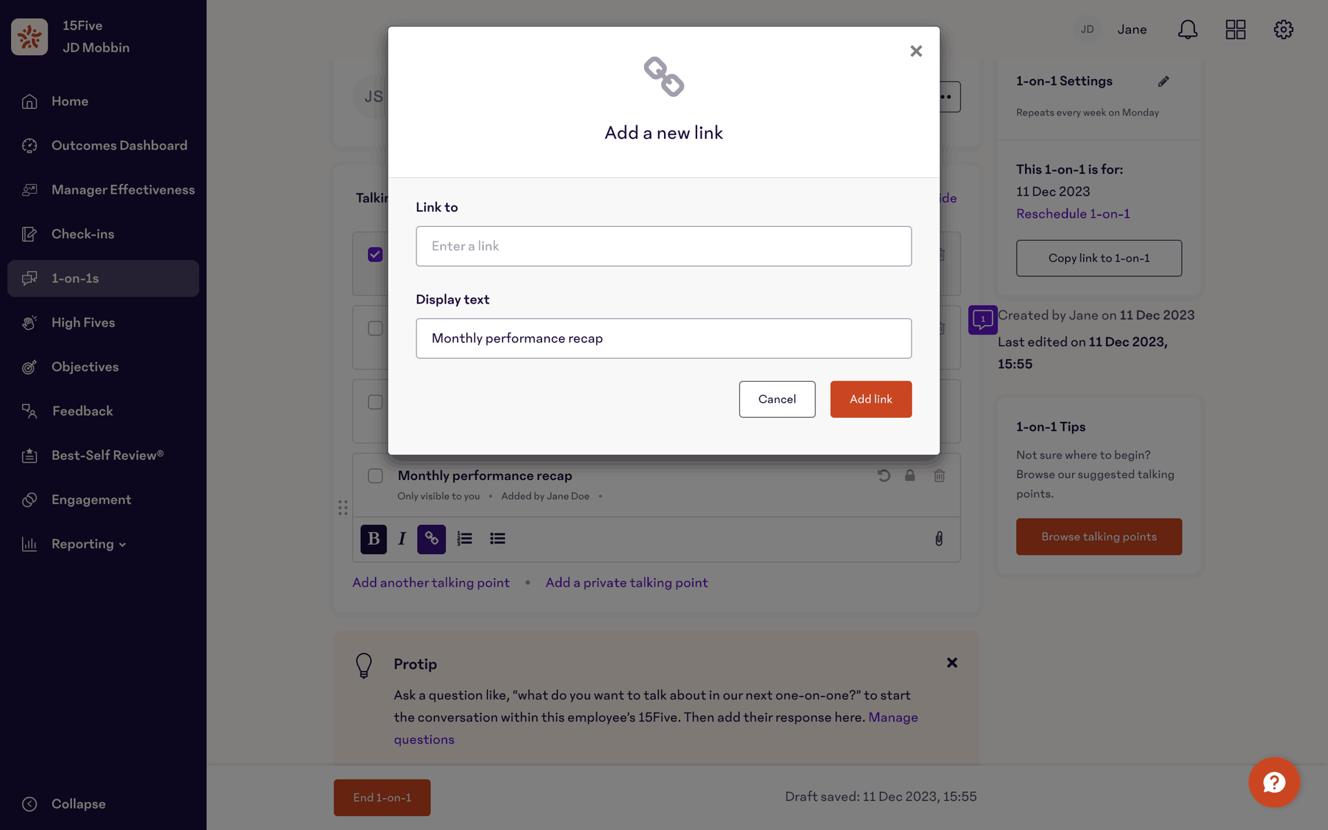 15Five Web Business interface screenshot 23