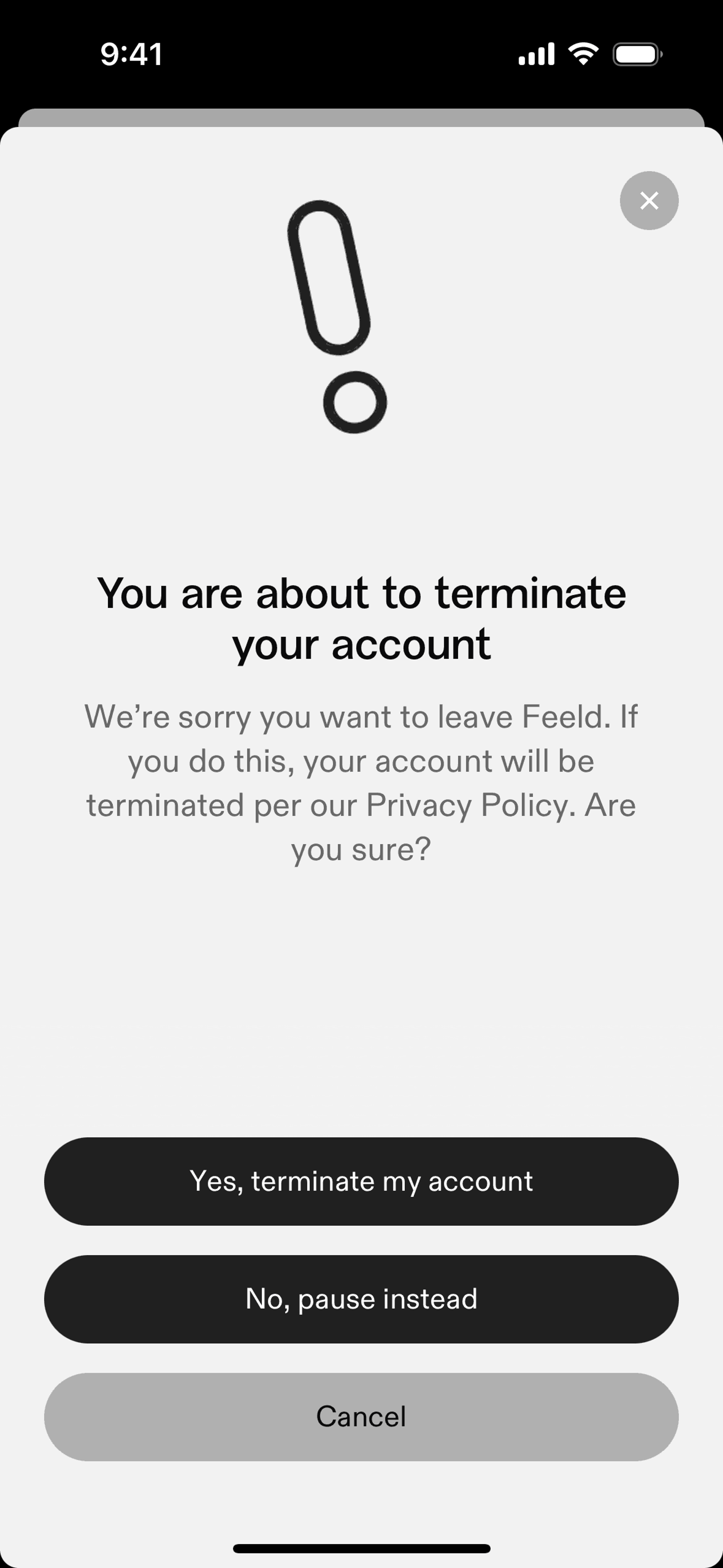 Feeld iOS Communication interface screenshot 19