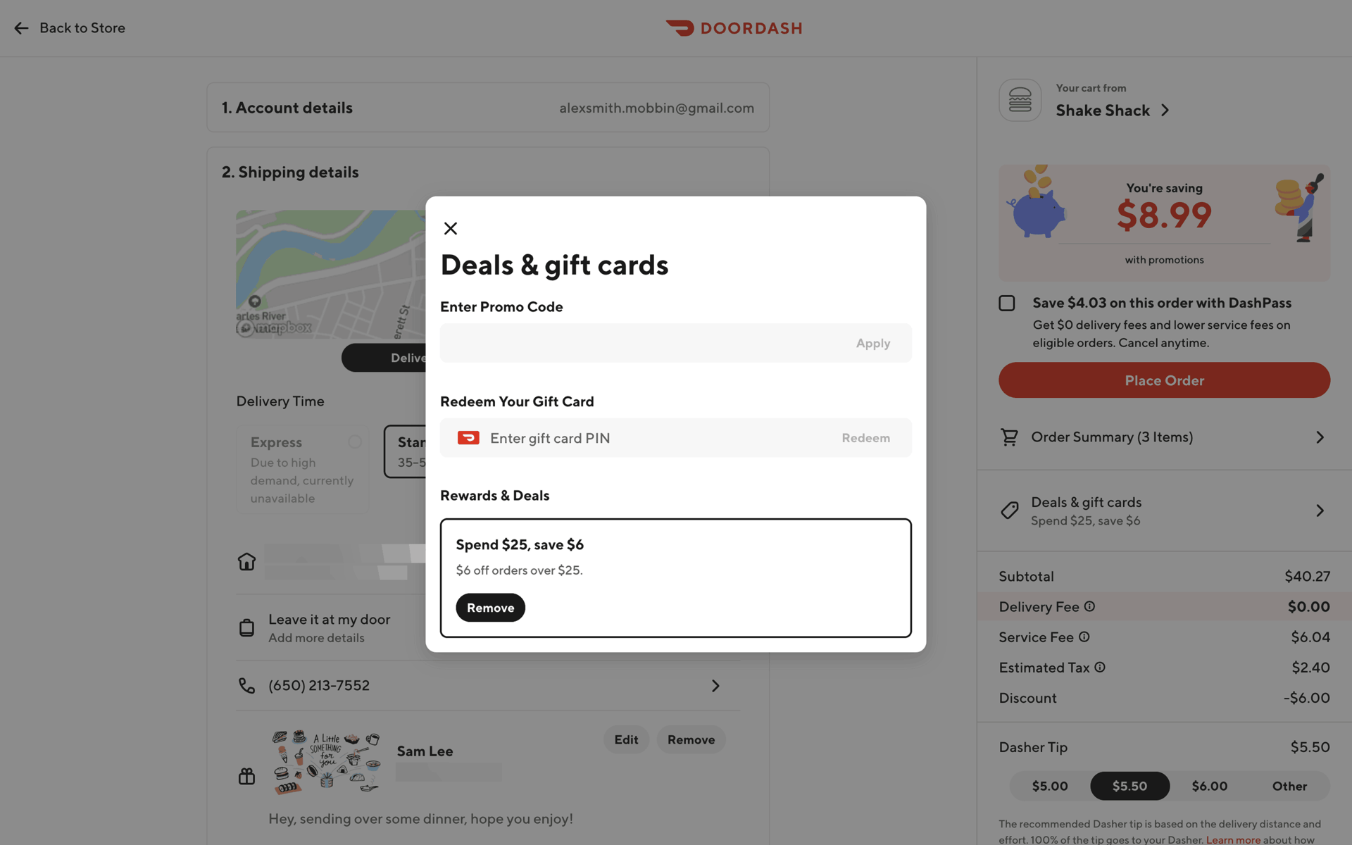 DoorDash Web Shopping interface screenshot 9