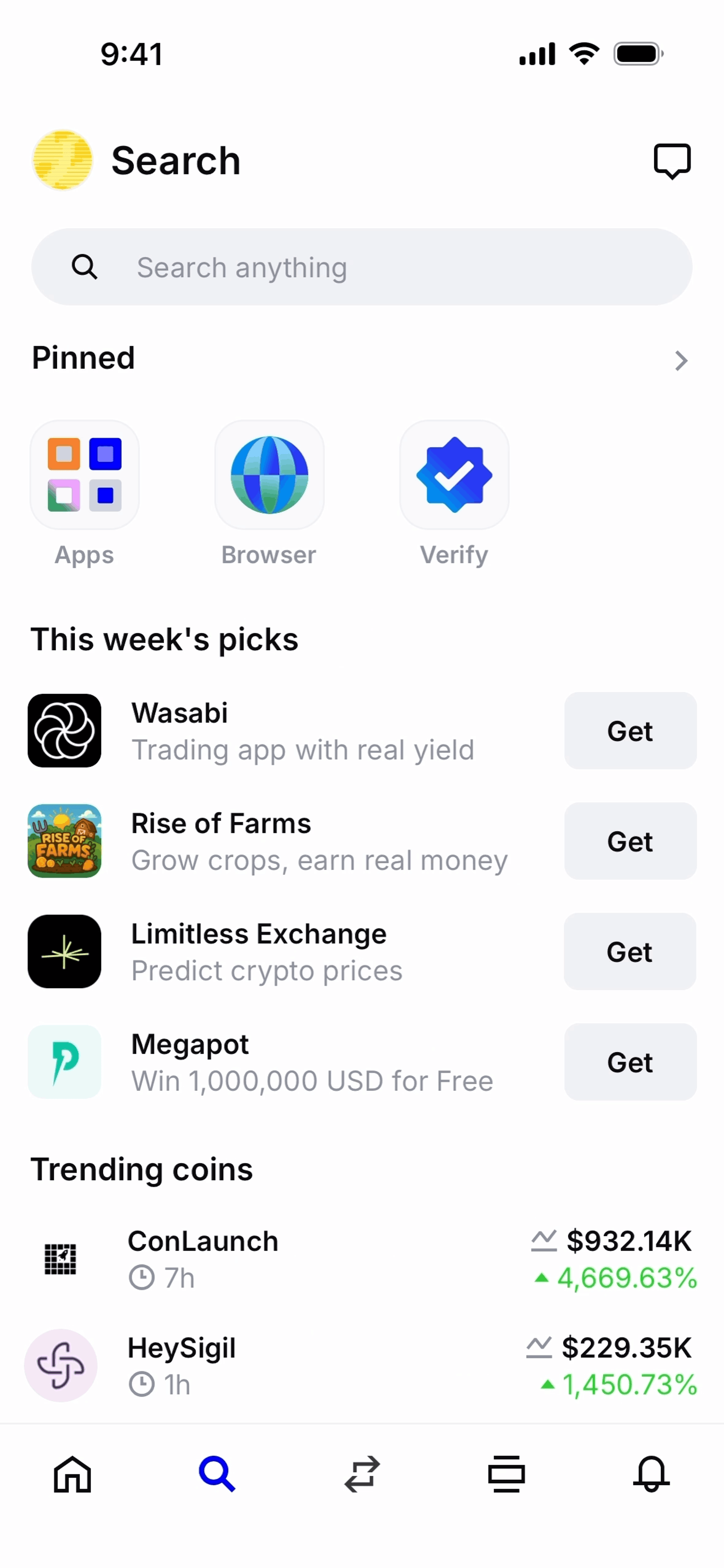 Base iOS trading interface screenshot 6