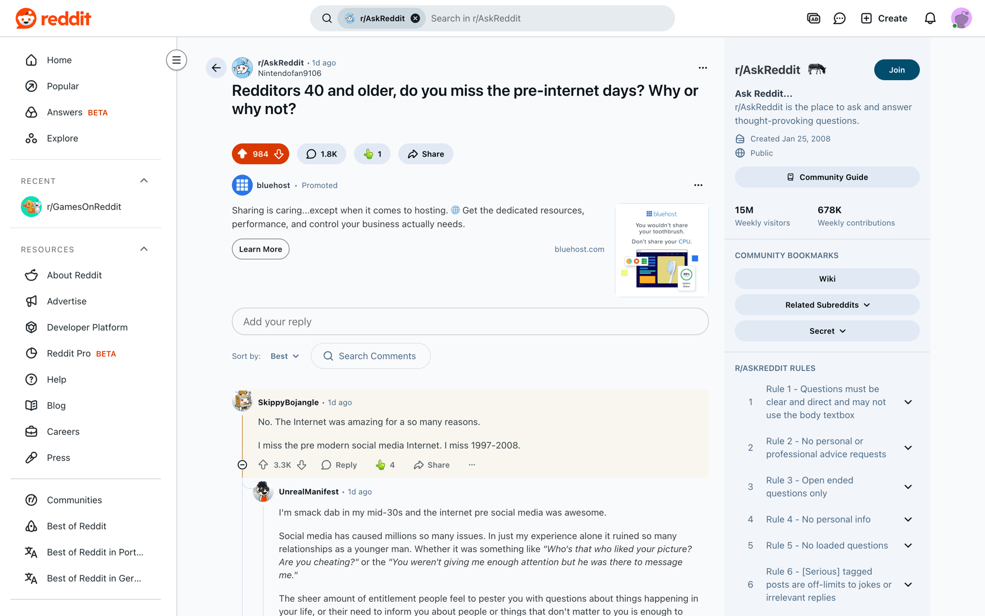 Reddit Web Social Networking interface screenshot 7
