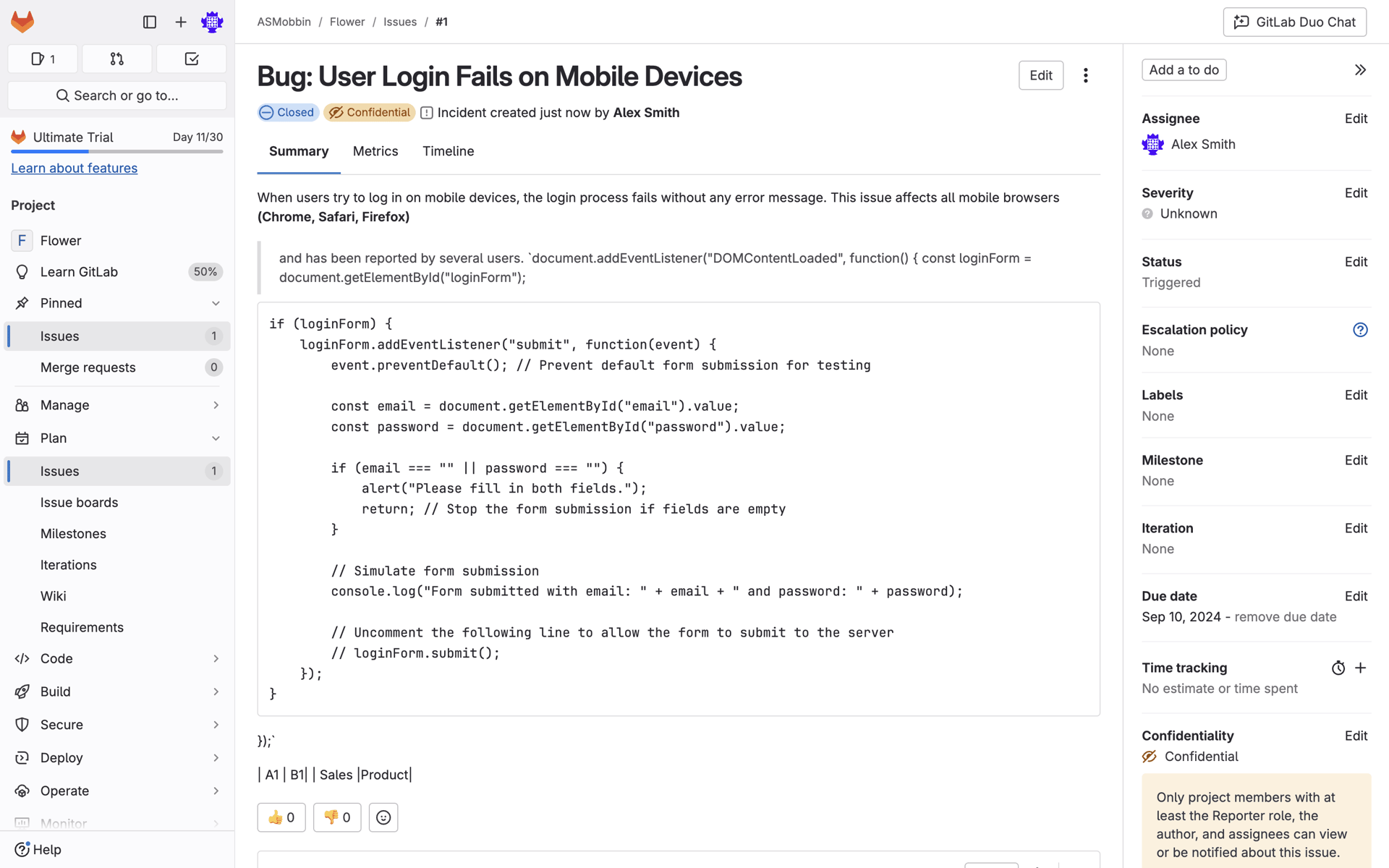 GitLab Web Developer Tools interface screenshot 12
