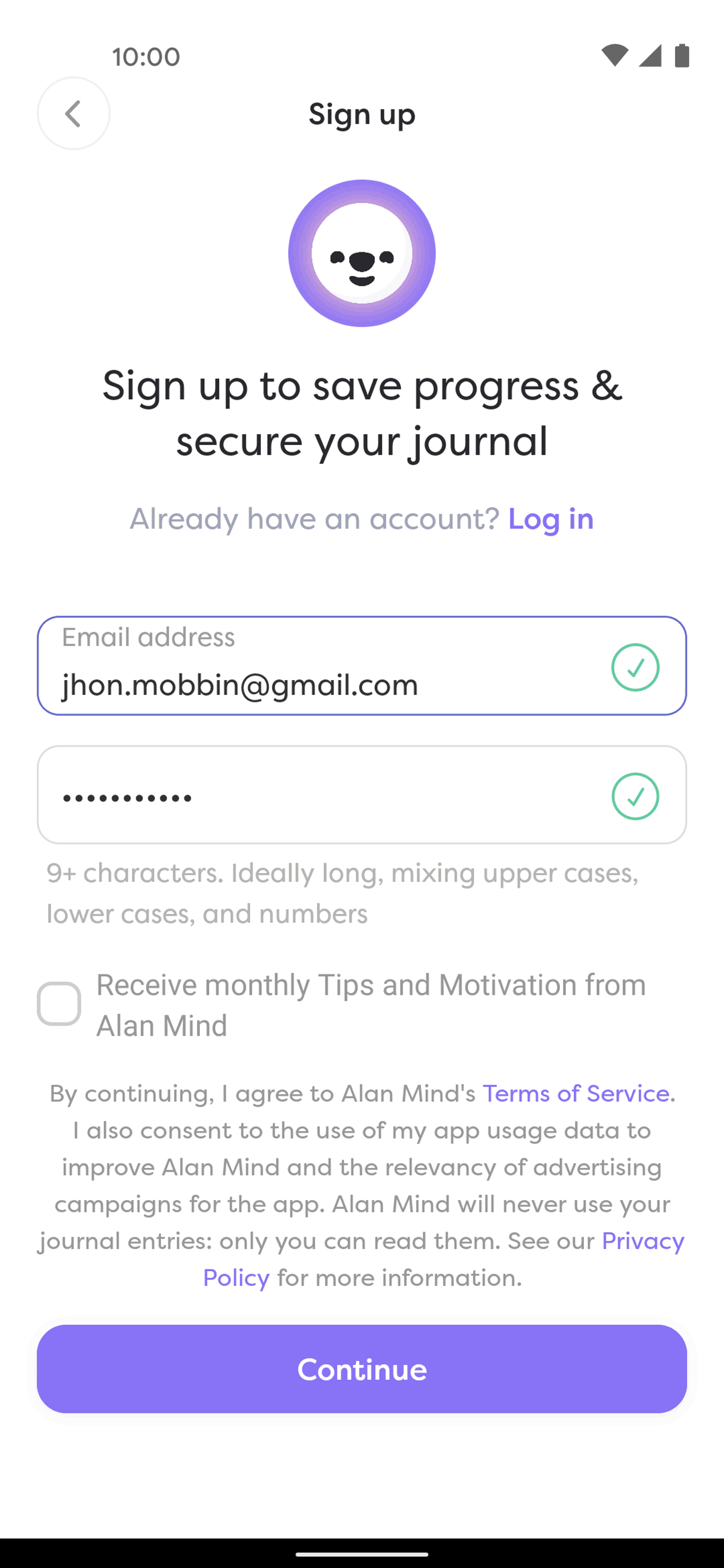 Alan Mind Android Health & Fitness interface screenshot 17