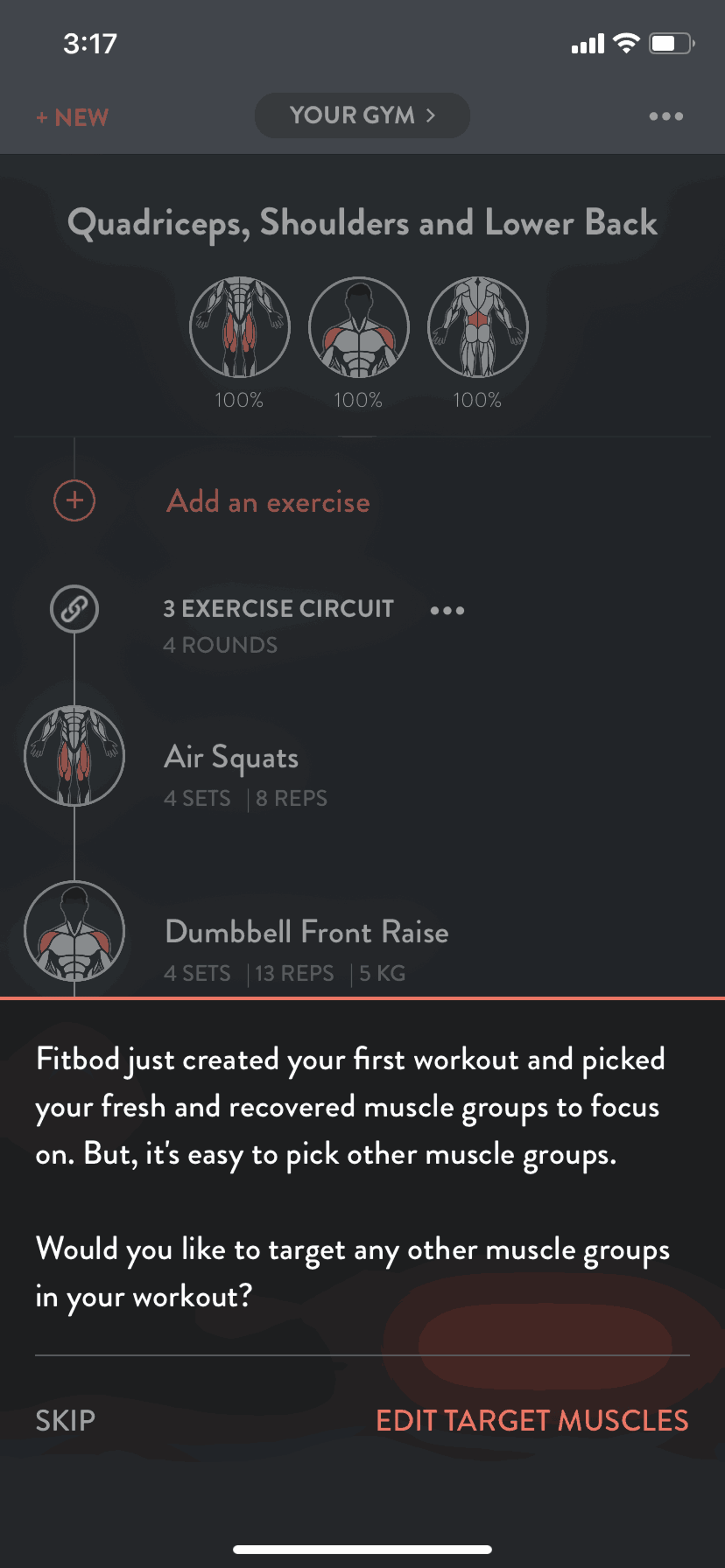 Fitbod iOS Health & Fitness interface screenshot 23
